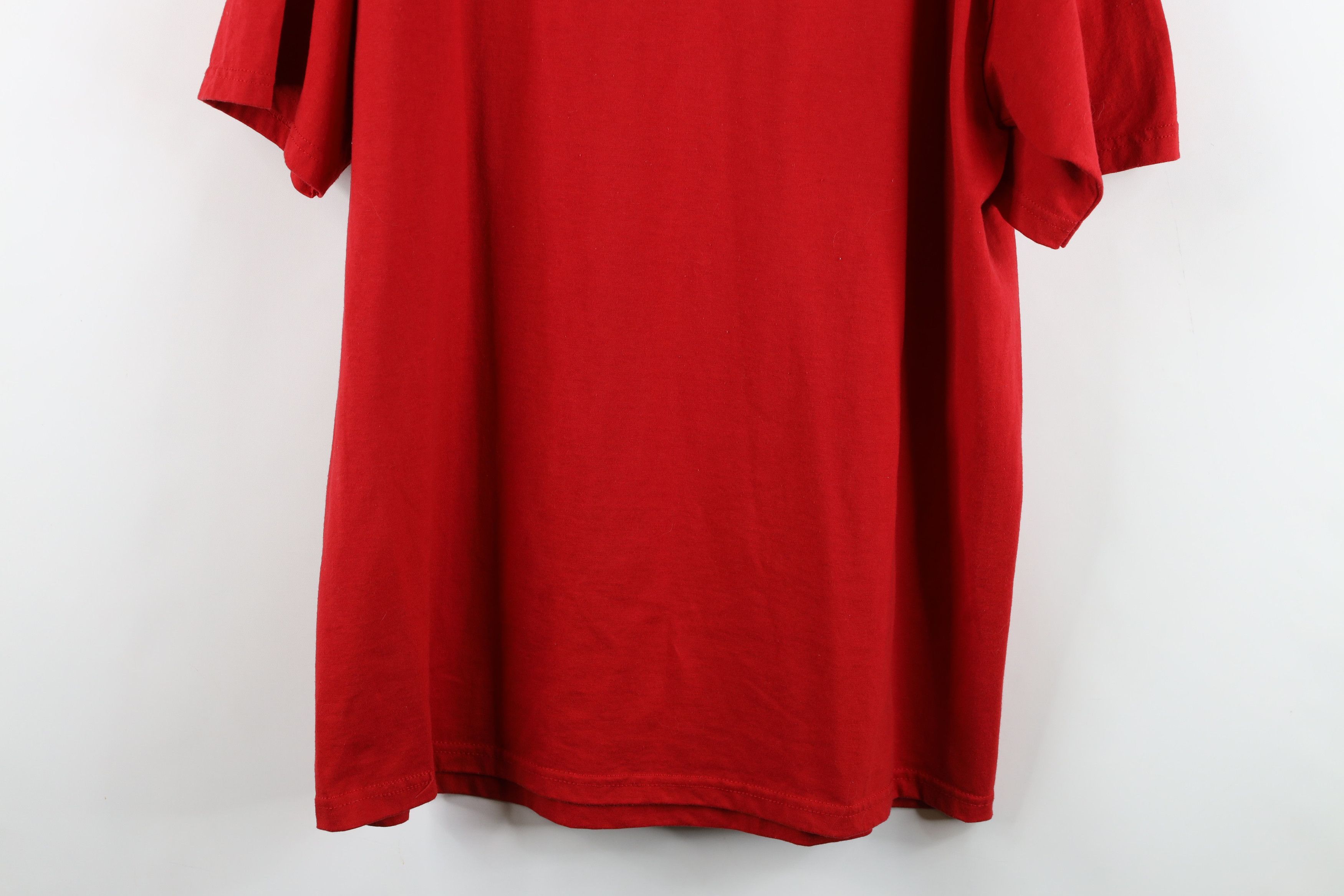 Vintage Vintage 90s Streetwear Heavyweight Short Sleeve T-Shirt Red Size US XL / EU 56 / 4 - 11 Thumbnail
