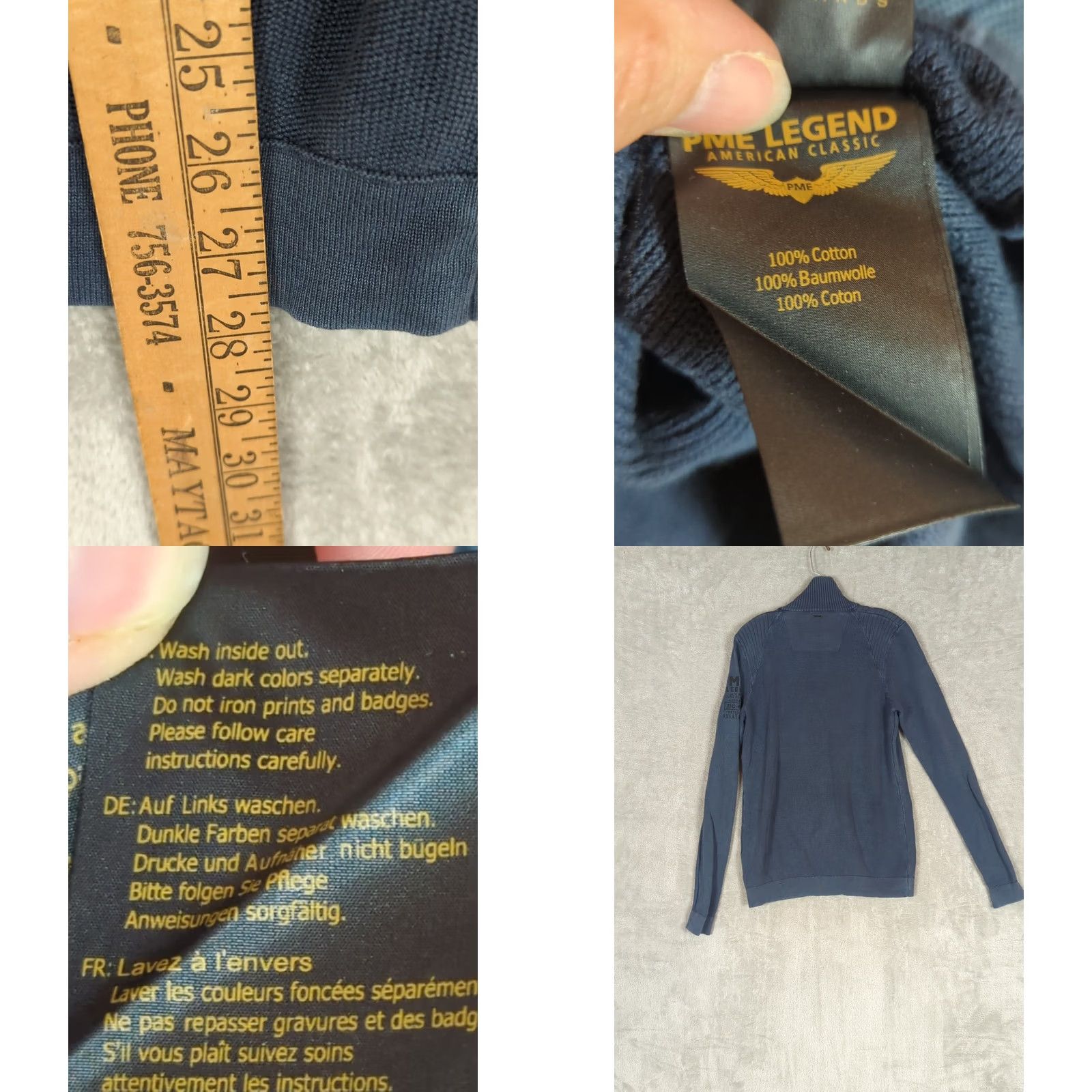 Vintage PME Legend Mens Sweater Jacket Blue full zip Medium PKC56322 streetwear Size US M / EU 48-50 / 2 - 8 Thumbnail