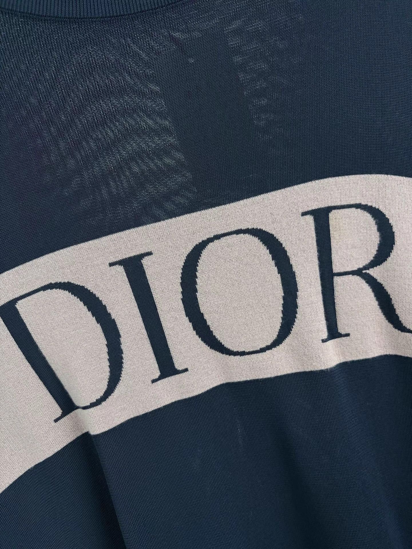 Dior Blue Short Sleeve Striped Knit Top XXL Size US XXL / EU 58 / 5 - 3 Thumbnail