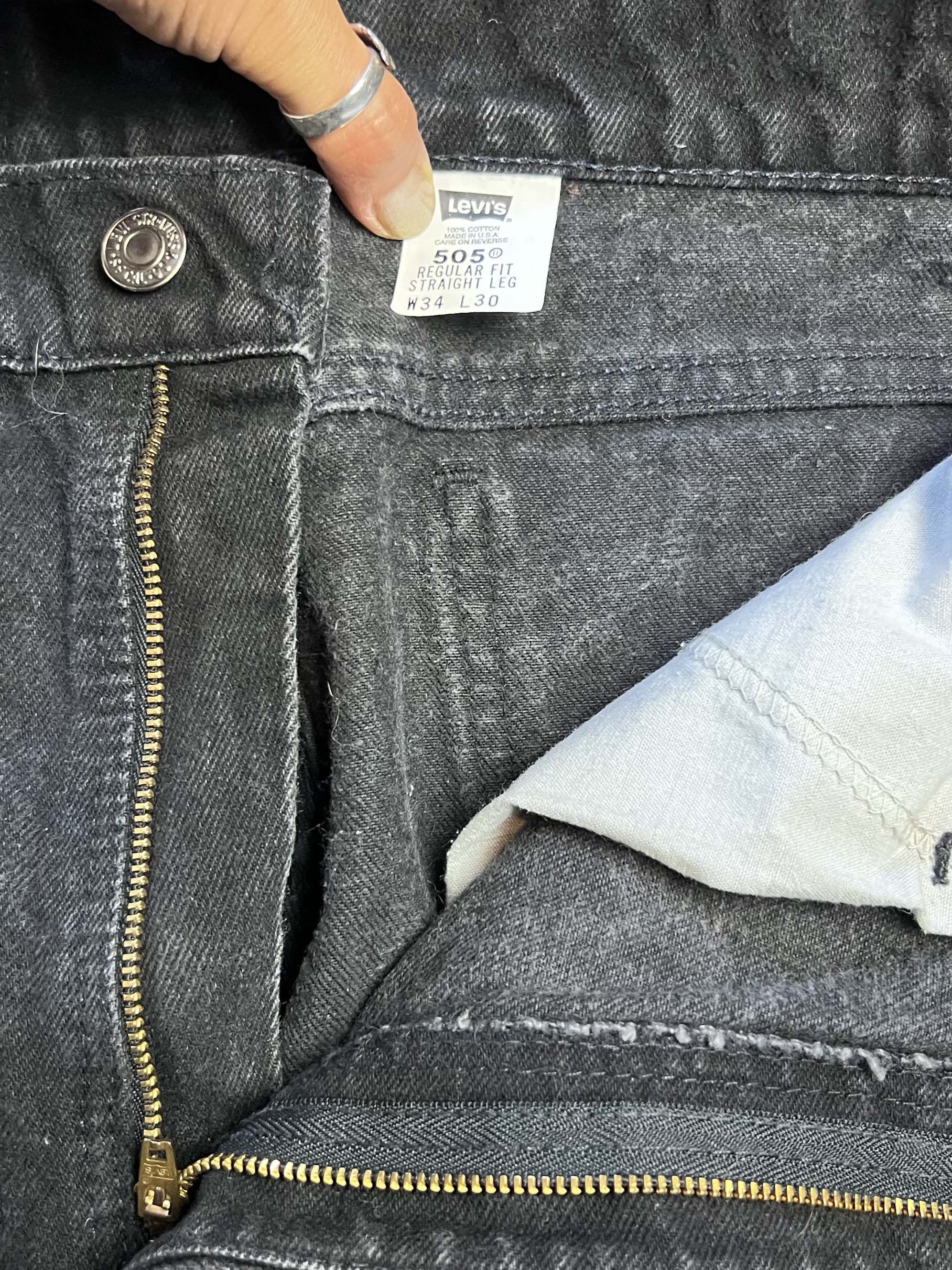 Levi's Vintage Clothing Vintage 1980's-1990's Levi's 505 Black Orange Tab Jeans Size US 34 / EU 50 - 8 Thumbnail