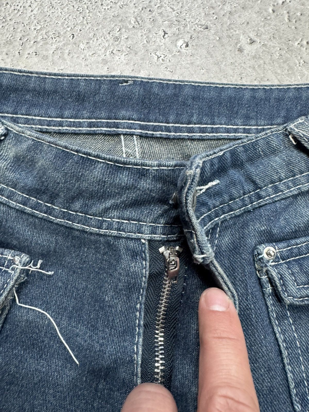 Other Vintage Flared Bootcut Jeans Wide Leg Distressed Mid Rise Size 26" / US 2 / IT 38 - 5 Thumbnail