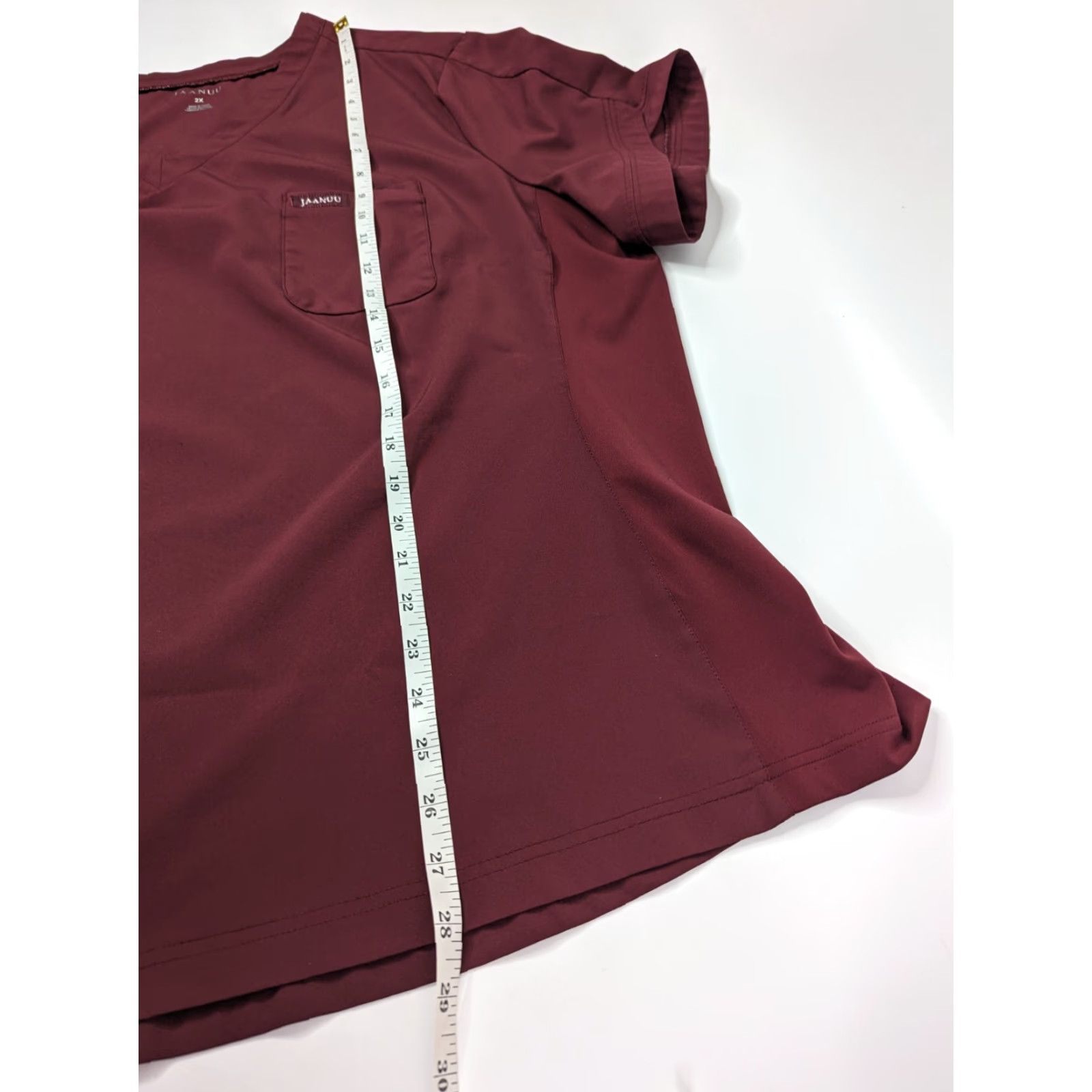 Vintage JAANUU FIGS Scrub Top Womens 2X Burgundy V-Neck Performance Work Maroon J96259C Size XXL / US 16-18 / IT 52-54 - 5 Thumbnail