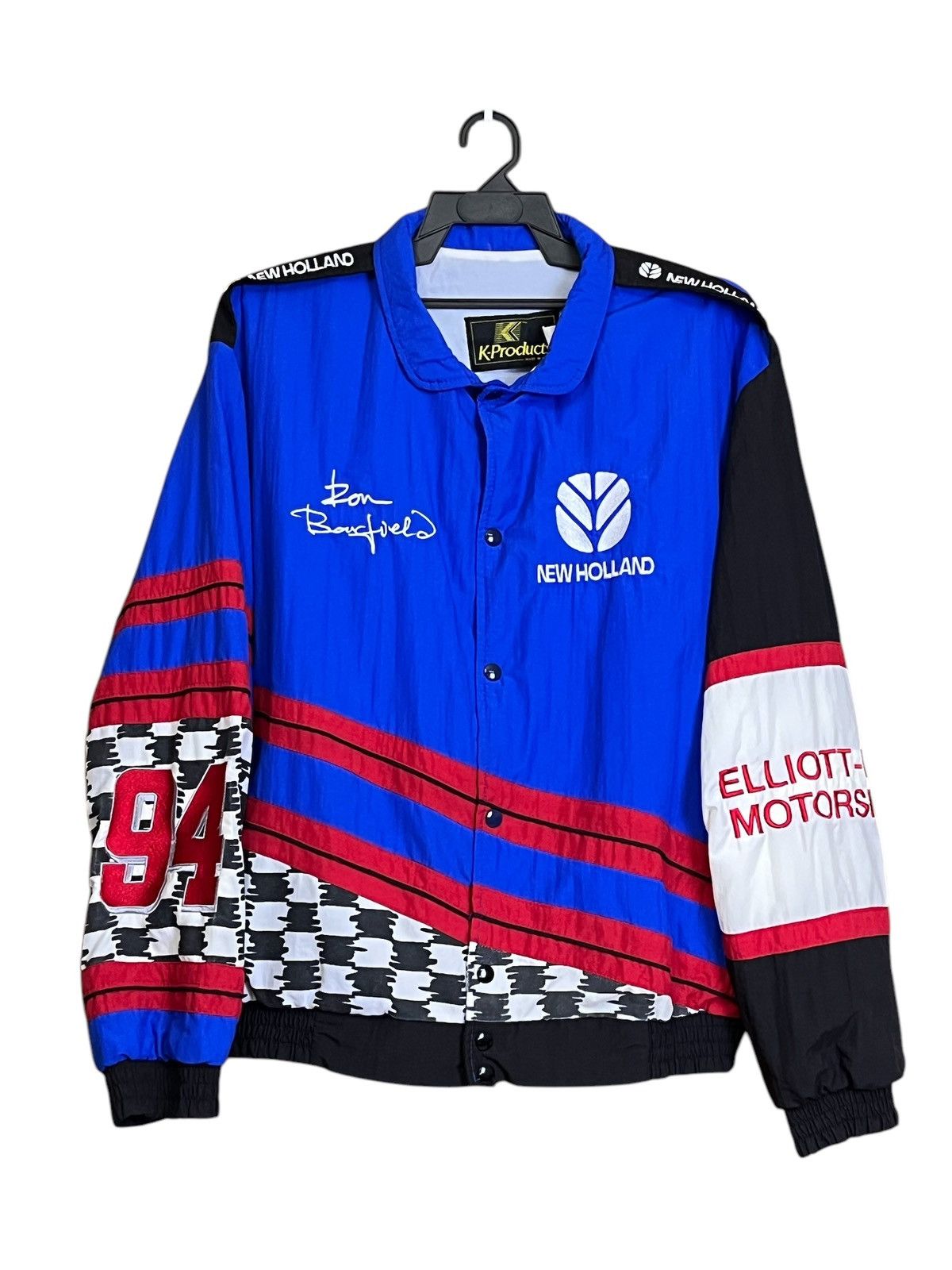 NASCAR VINTAGE 90s NASCAR NEW HOLLAND RACING “RON BARFIELD” JACKET Size US XL / EU 56 / 4 - 2 Thumbnail
