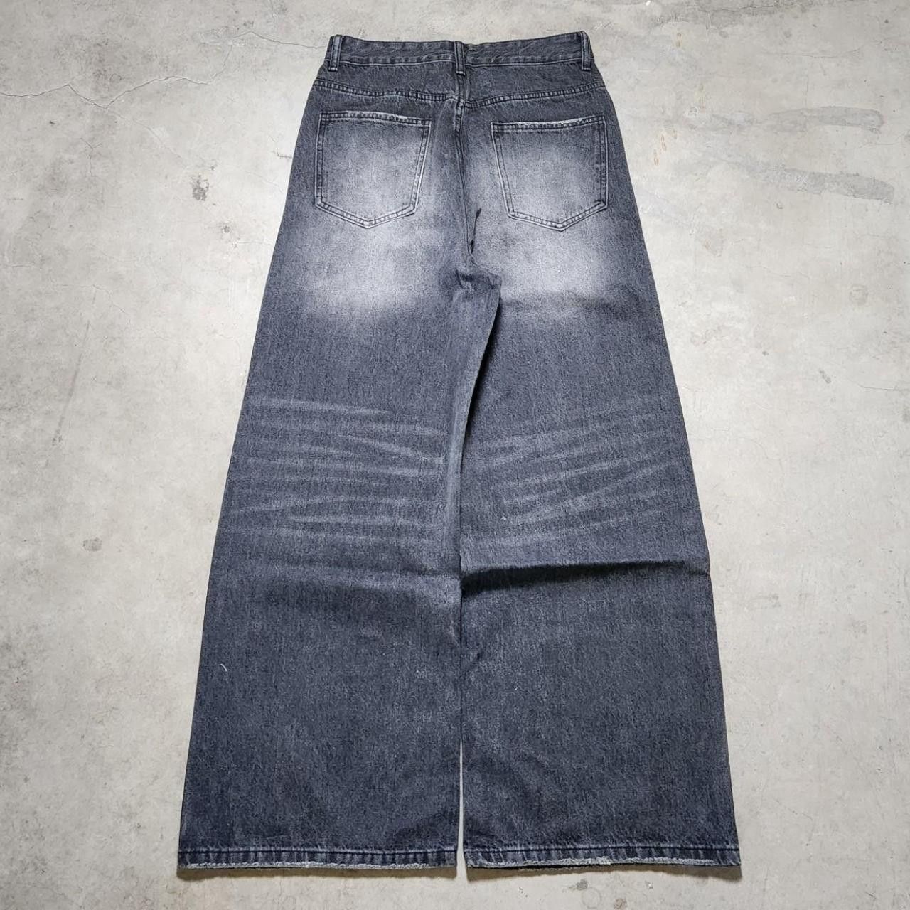 Japanese Brand Baggy loose fit grey wash faded denim jeans Size US 28 / EU 44 - 4 Thumbnail