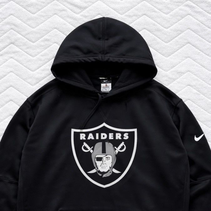 Nike Nike Las Vegas Raiders Therma-FIT Hoodie Black Big Logo Size US XL / EU 56 / 4 - 3 Thumbnail