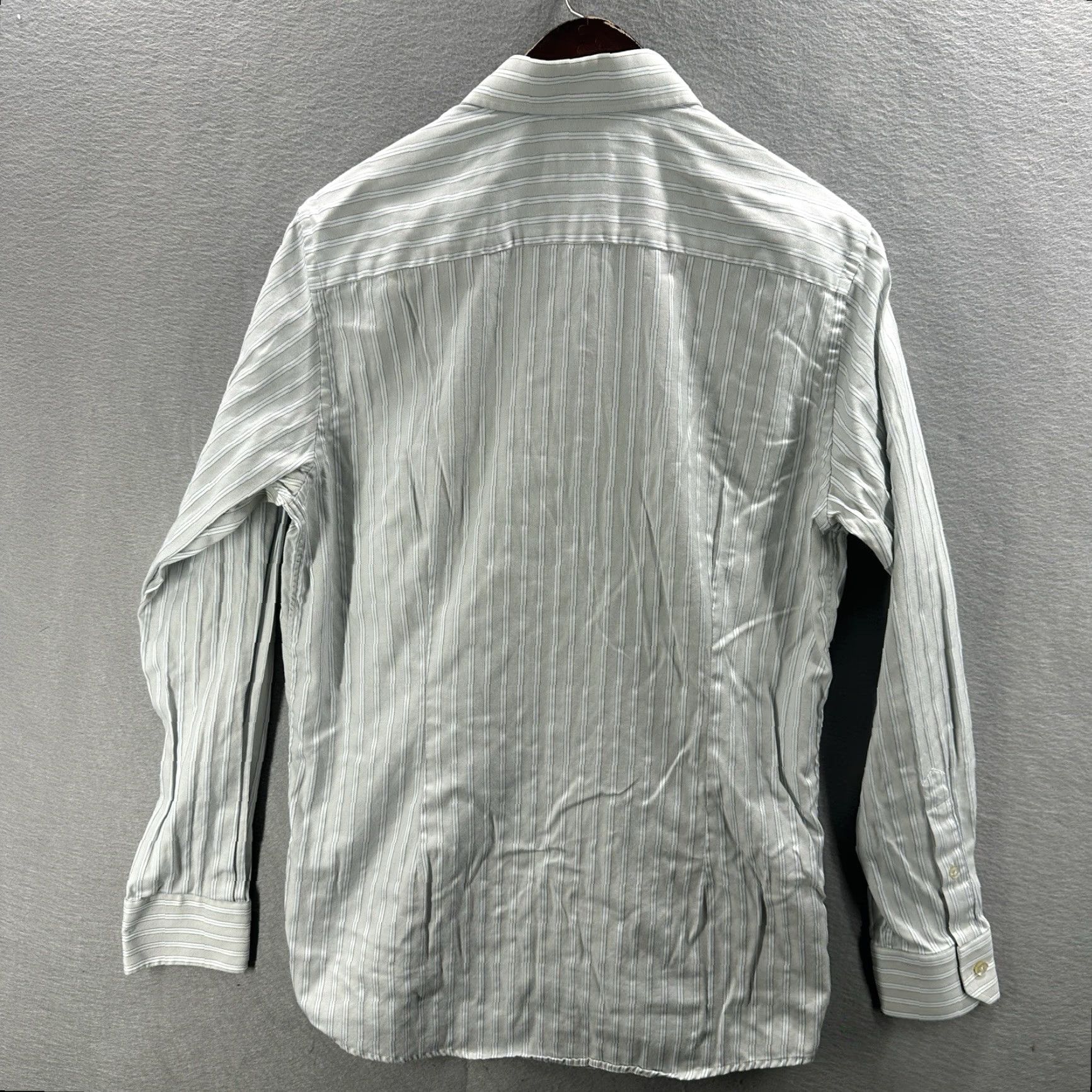 Eton Etón Dress Shirt Mens 15.5 39 Contemporary Twill Gray Striped Blue Gray Size 40R - 5 Thumbnail