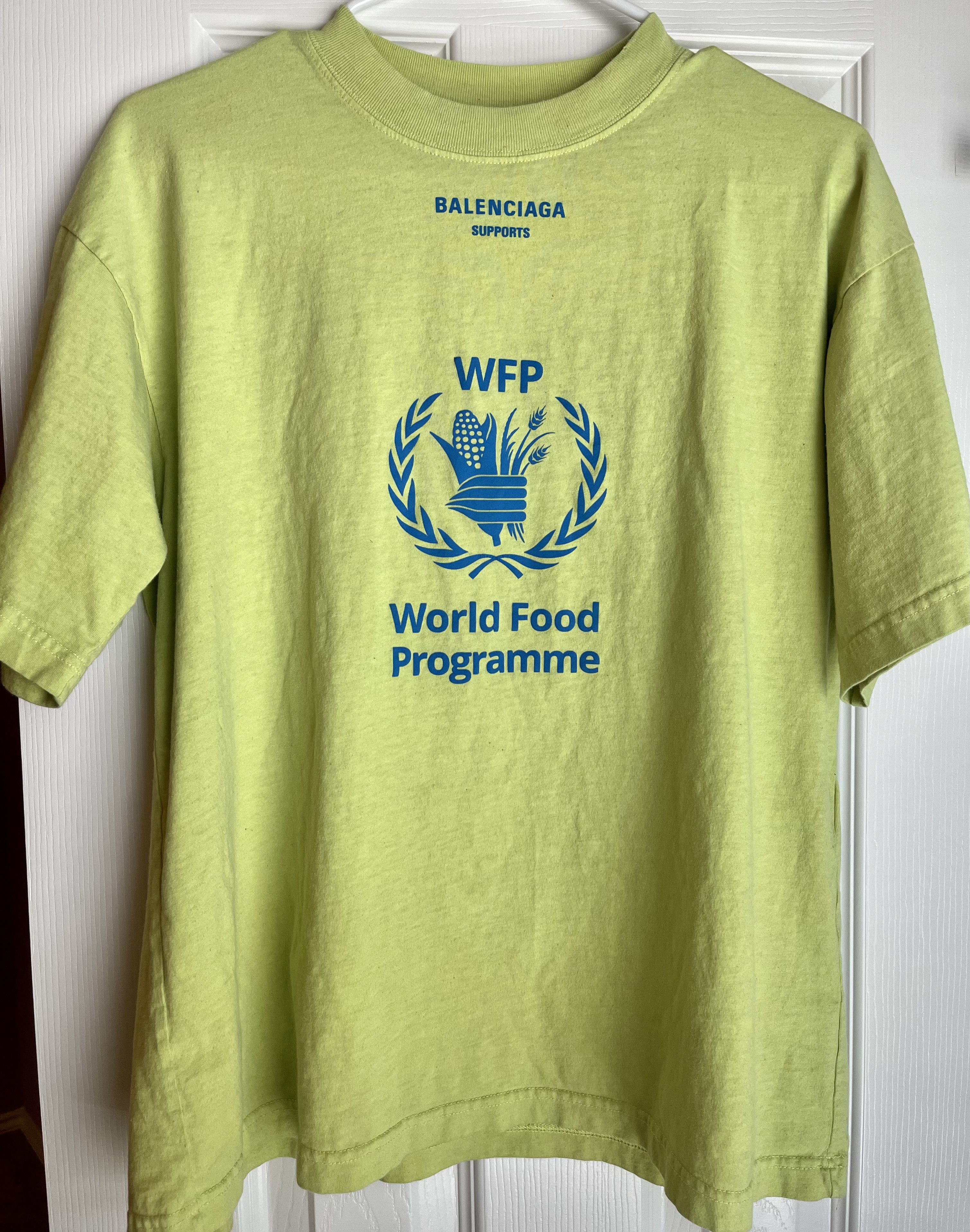 BALENCIAGA 20Stainless Steel cotton WFP logo print Short sleeve T-shirt Cut Top green XS