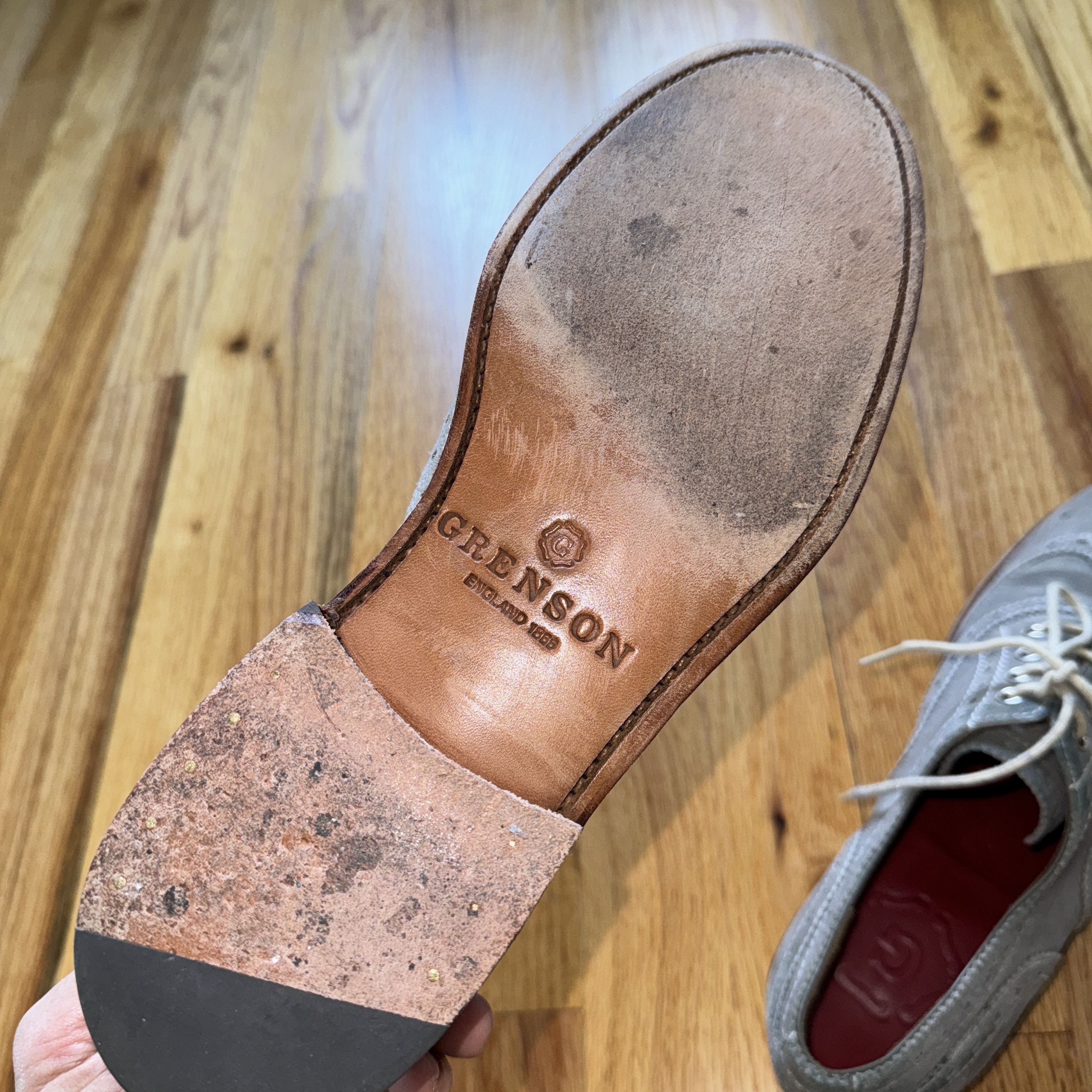 Grenson GRENSON GREY SUEDE BROGUE OXFORD SHOES WILLIAM MEN'S SIZE 8 Size US 8 / EU 41 - 10 Thumbnail