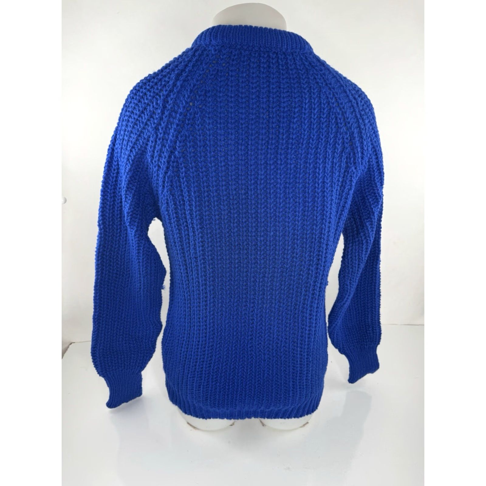 J.Crew J.CREW SHETLAND WOOL Fisherman Heavy Duty Knit M Sweater Blue Pullover Mens Wool Knit 90s TT EXCELLENT Size US M / EU 48-50 / 2 - 3 Thumbnail