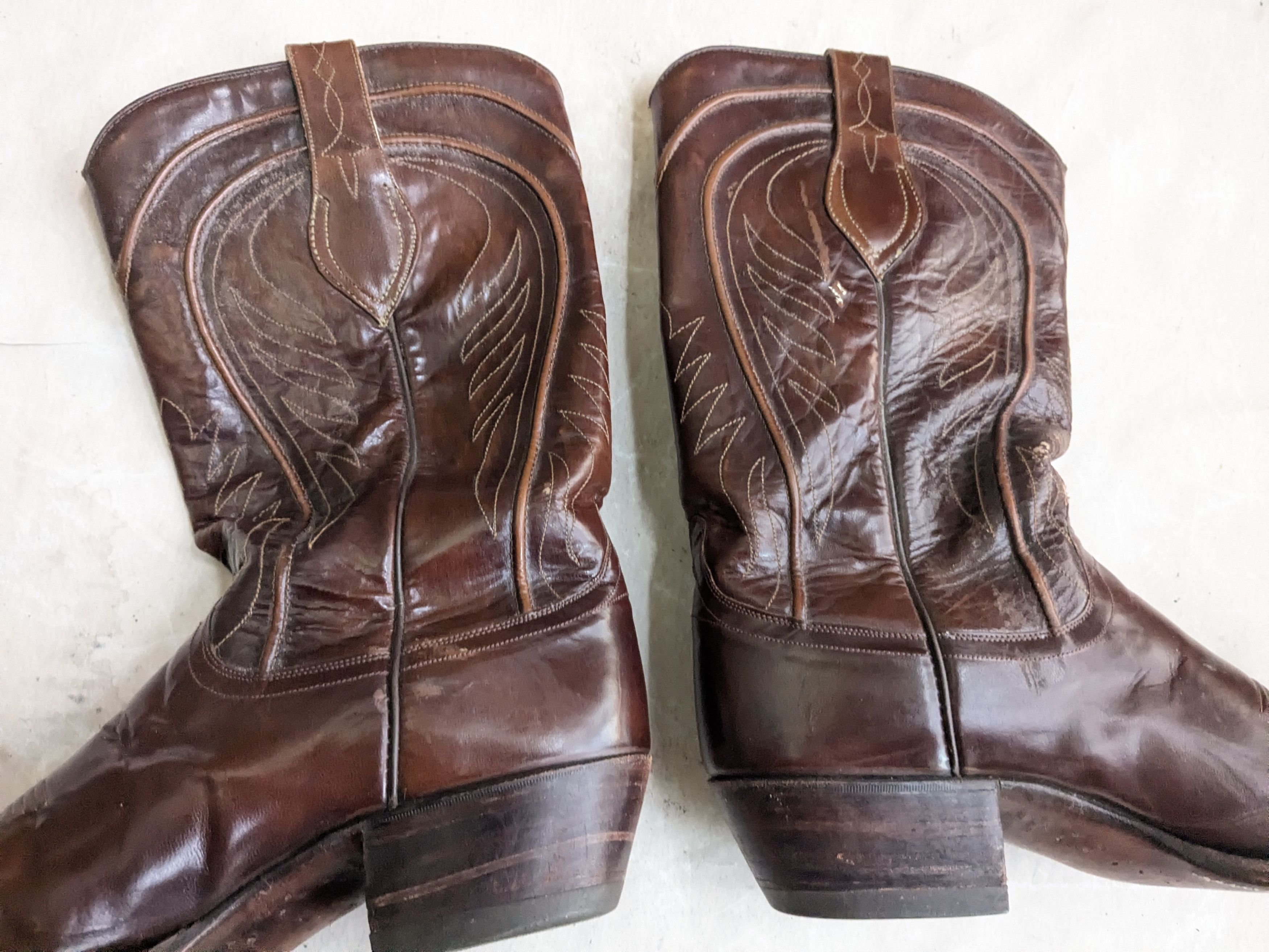 Dan Post Dan Post Cowboy Boots Brown Leather 10 D Spain Size US 10 / EU 43 - 8 Thumbnail