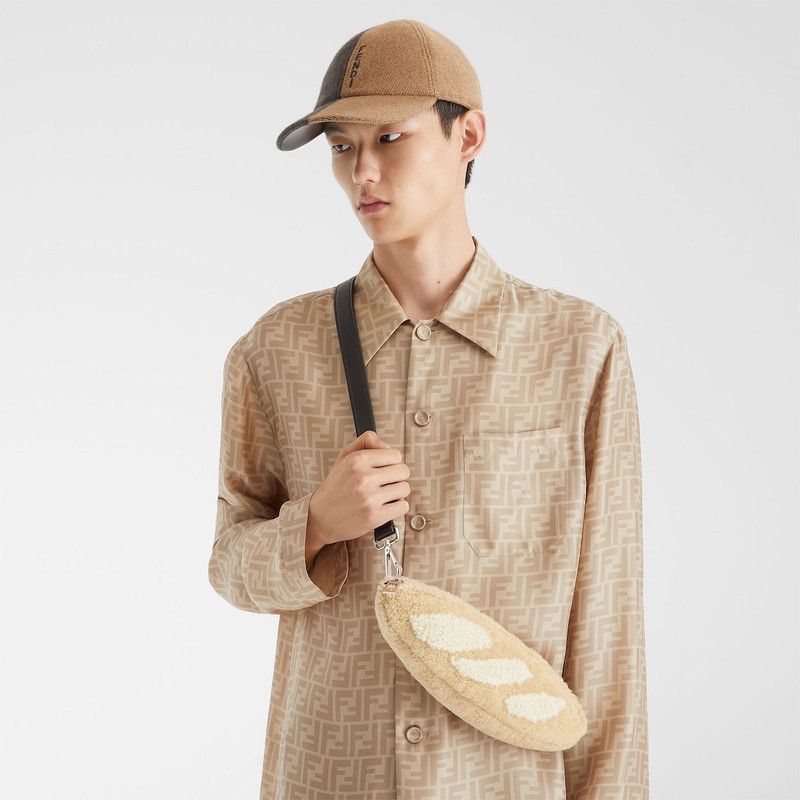 Fendi o1s1wg111225 Size:OS/Hat in Beige/Brown Size ONE SIZE - 3 Thumbnail