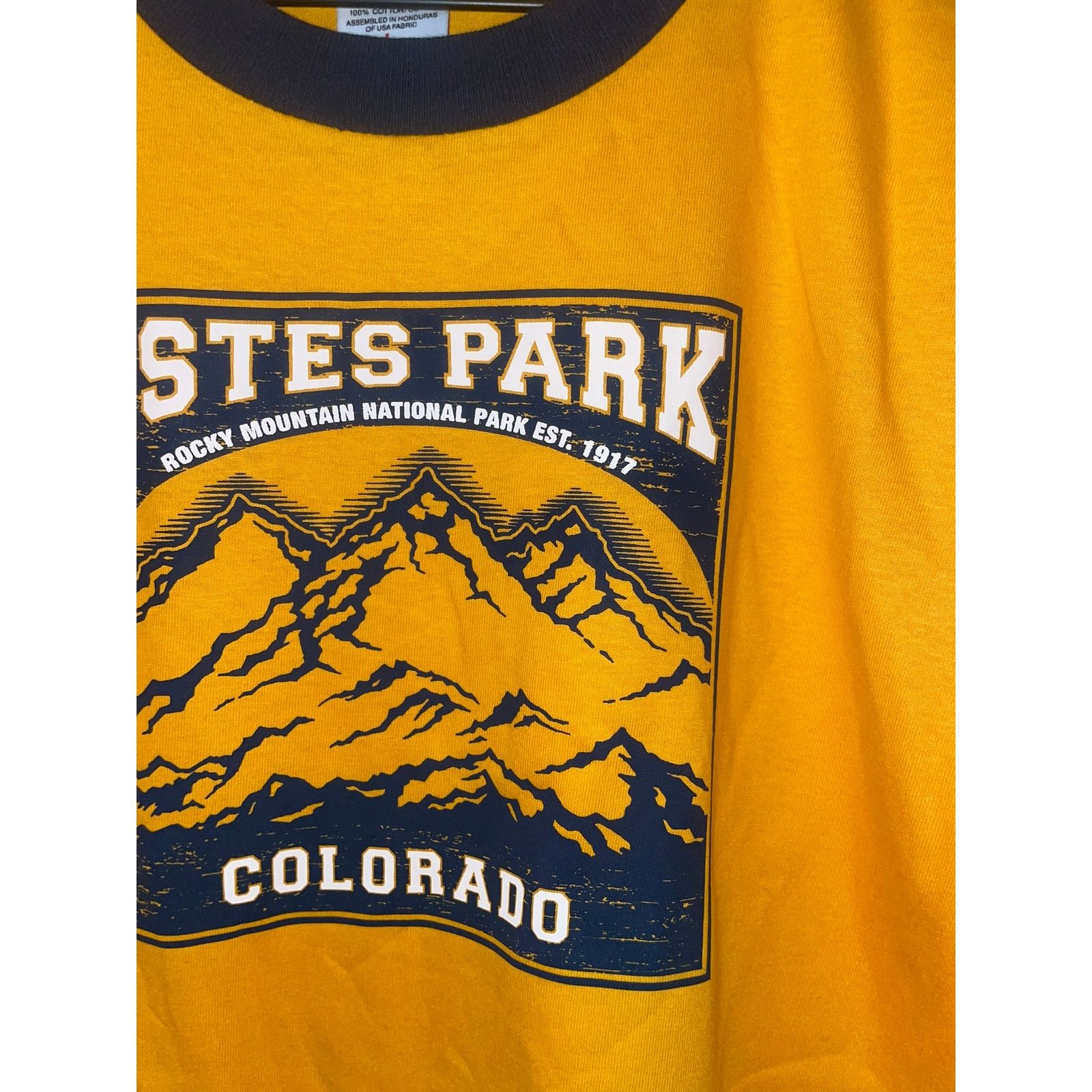 Anvil Vintage Estes Park Rocky Mountain yellow Ringer Shirt VTG L Size US L / EU 52-54 / 3 - 5 Thumbnail