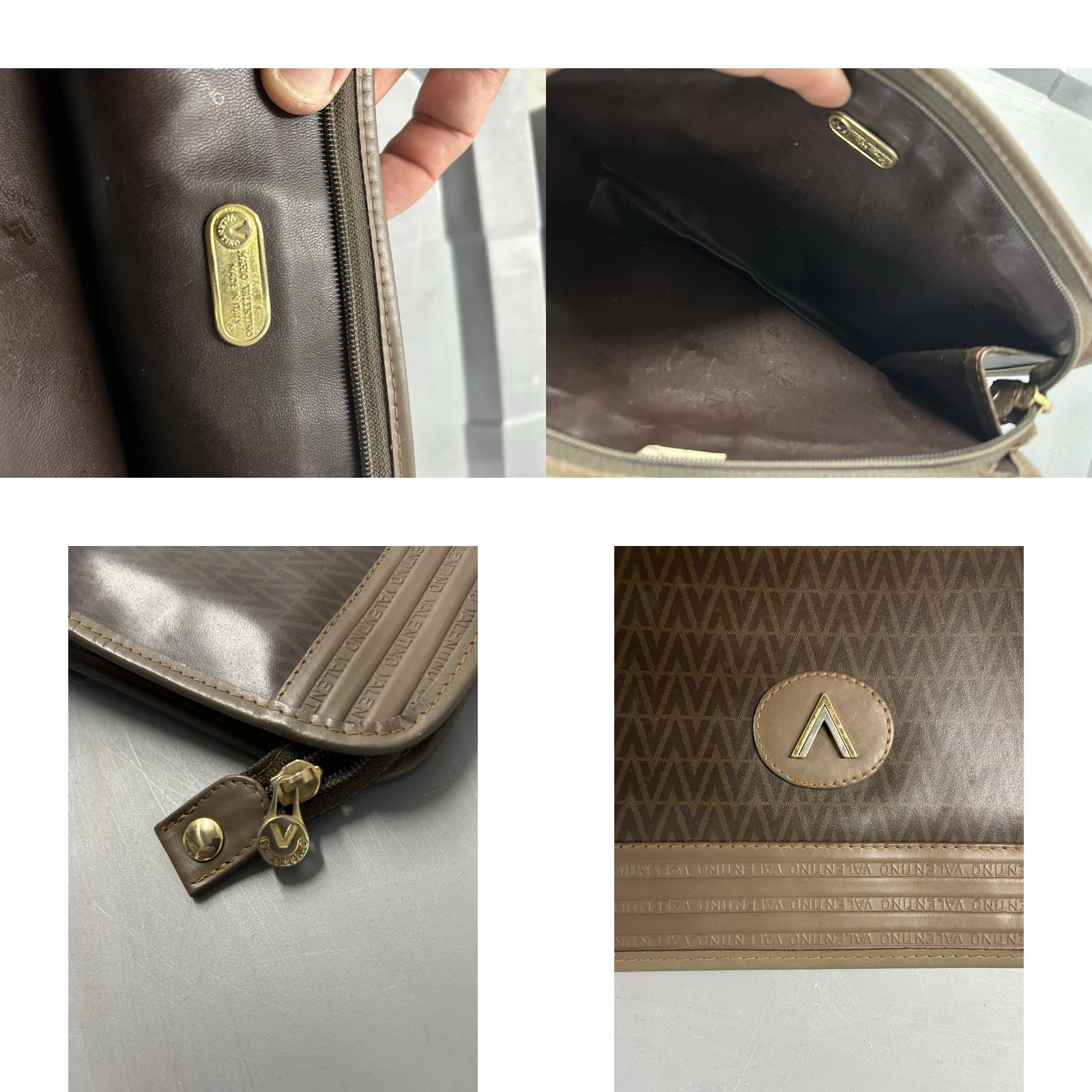 Valentino Valentino Tote Bag Women 2 Pc Brown Leather Emblem Gold Hardware Tassel Made in Italy - Large Size ONE SIZE - 11 Thumbnail