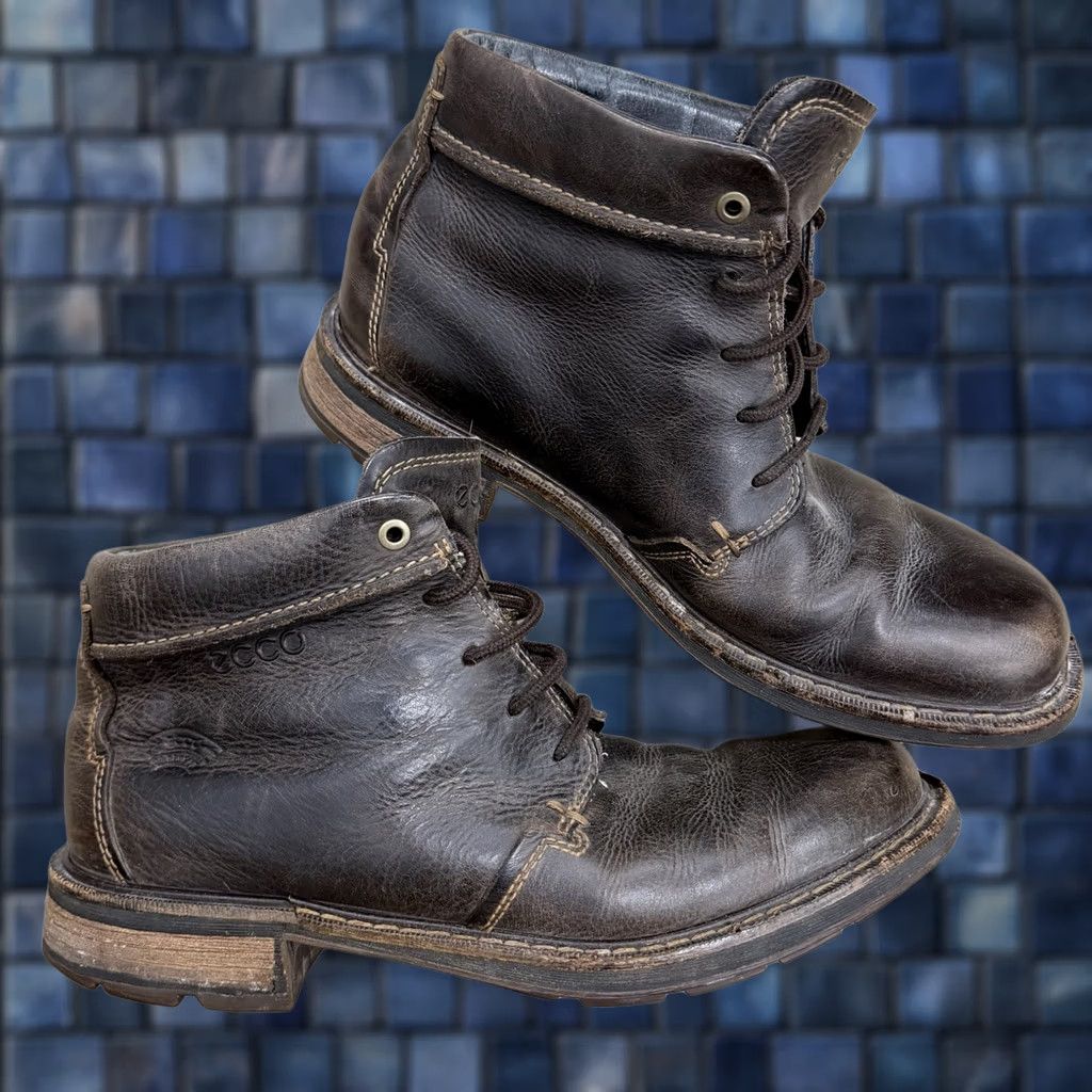 Ecco ECCO Dry Ankle Boots Mens Brown Leather EU 45 US 11.5 Ankle Boots Leather Men Brown ECCO Dry Boots Size US 12 / EU 45 - 1 Thumbnail