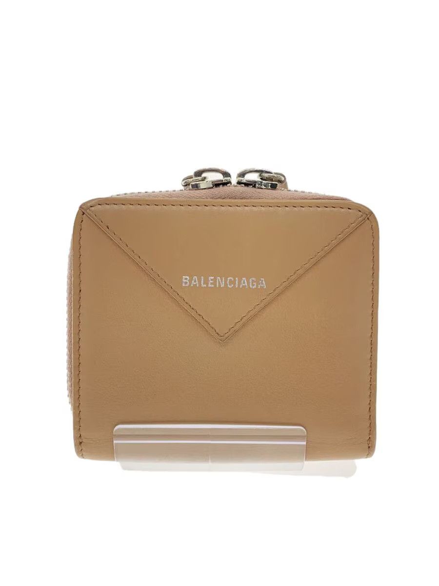 Balenciaga Balenciaga Paper Za Billfold Leather Bi-Fold Wallet Beige Size ONE SIZE - 1 Thumbnail