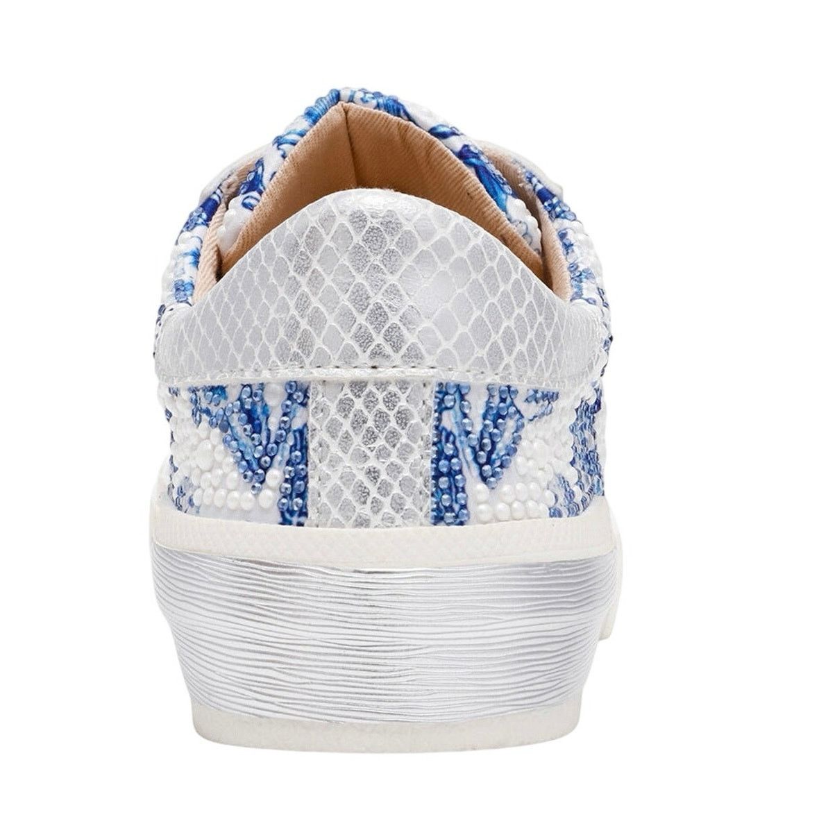 Betsey Johnson BETSEY JOHNSON Damon White Blue Floral Sneaker Size US 11 Size US 11 / IT 41 - 7 Thumbnail