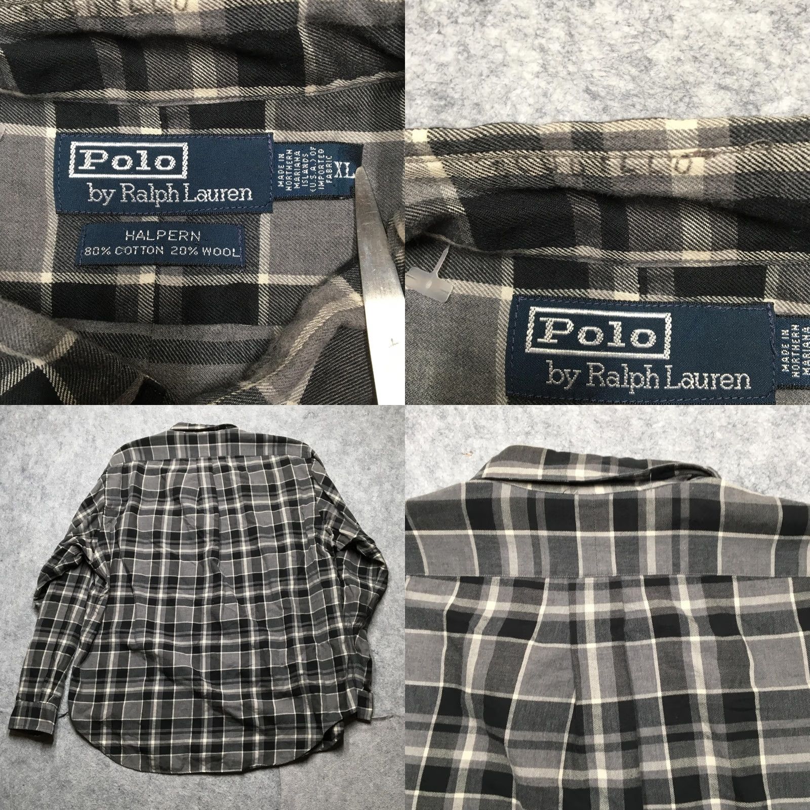 Polo Ralph Lauren Polo by Ralph Lauren Halpern Shirt Mens XL Gray Plaid Flannel Button Down Casual Size US XL / EU 56 / 4 - 8 Thumbnail