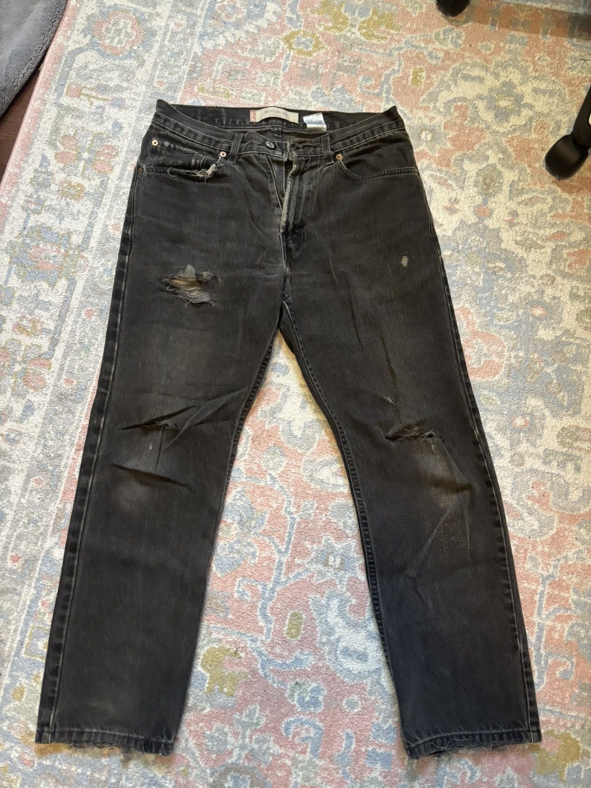 Levi's × Vintage VINTAGE LEVIS 505s BLACK/GREY DISTRESSED Size US 32 / EU 48 - 1 Thumbnail