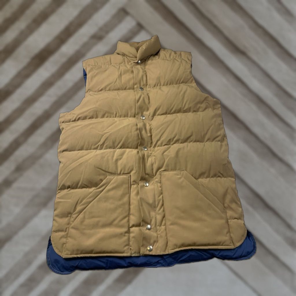 Vintage VINTAGE Top Gear Jacket Puffer Vest Down Insulated TAN Mens Large Long USA Size 42R - 1 Thumbnail