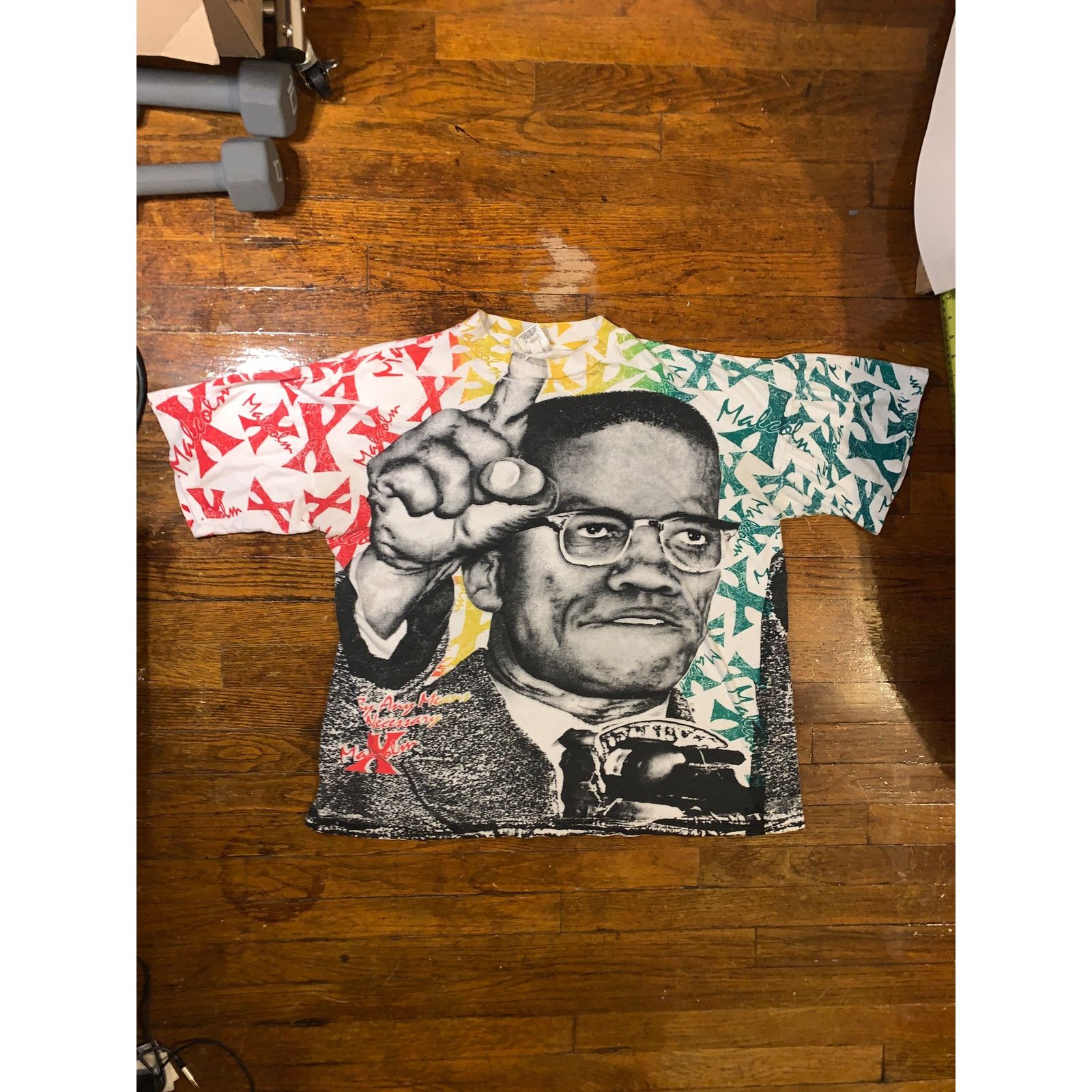 Other × Vintage Vintage 90s Malcolm X AOP T Shirt XL Okina Rap Tee Size US XL / EU 56 / 4 - 2 Thumbnail