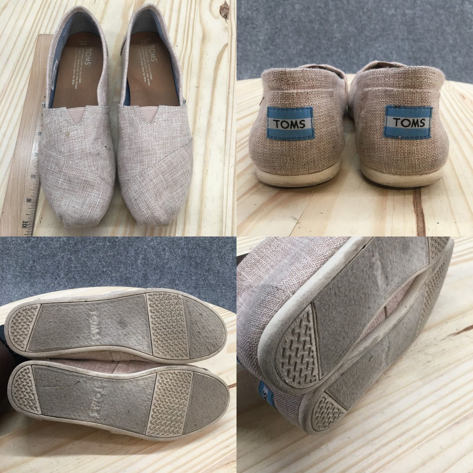 Toms TOMS Espadrille Womens 7 Beige Alpargata Round Toe Flats Slip On Casual Comfort Size US 7 / IT 37 - 8 Thumbnail
