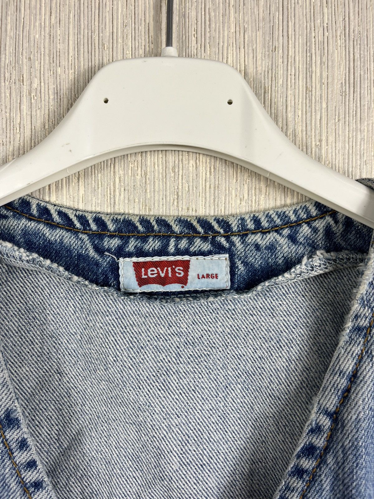 Levi's × Levi's Vintage Clothing × Vintage Vintage 80s Levi’s denim vest jacket sleeveless orange tab Size US L / EU 52-54 / 3 - 12 Thumbnail