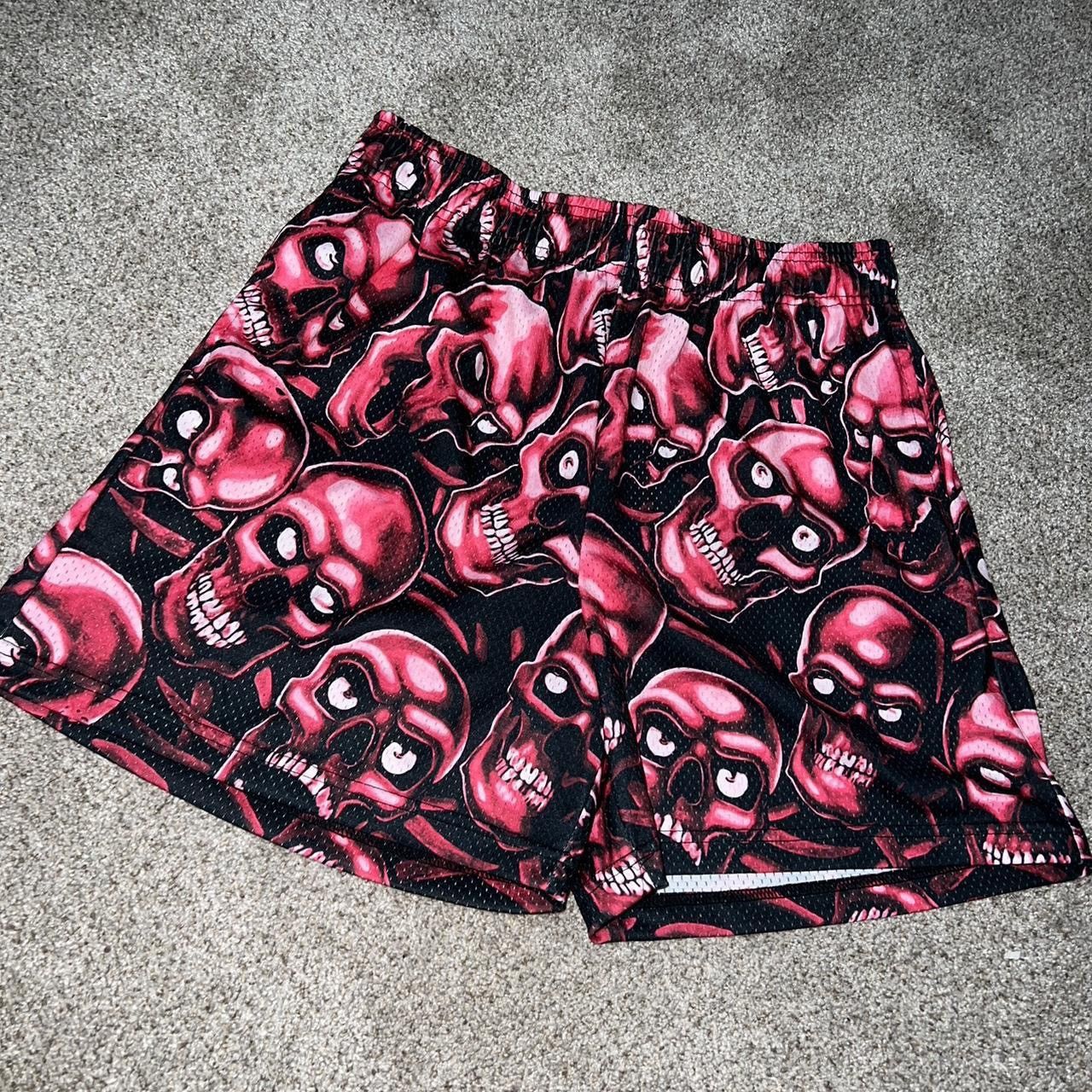 Other liquid blue skull style print red shorts mesh Size US 32 / EU 48 - 1 Thumbnail