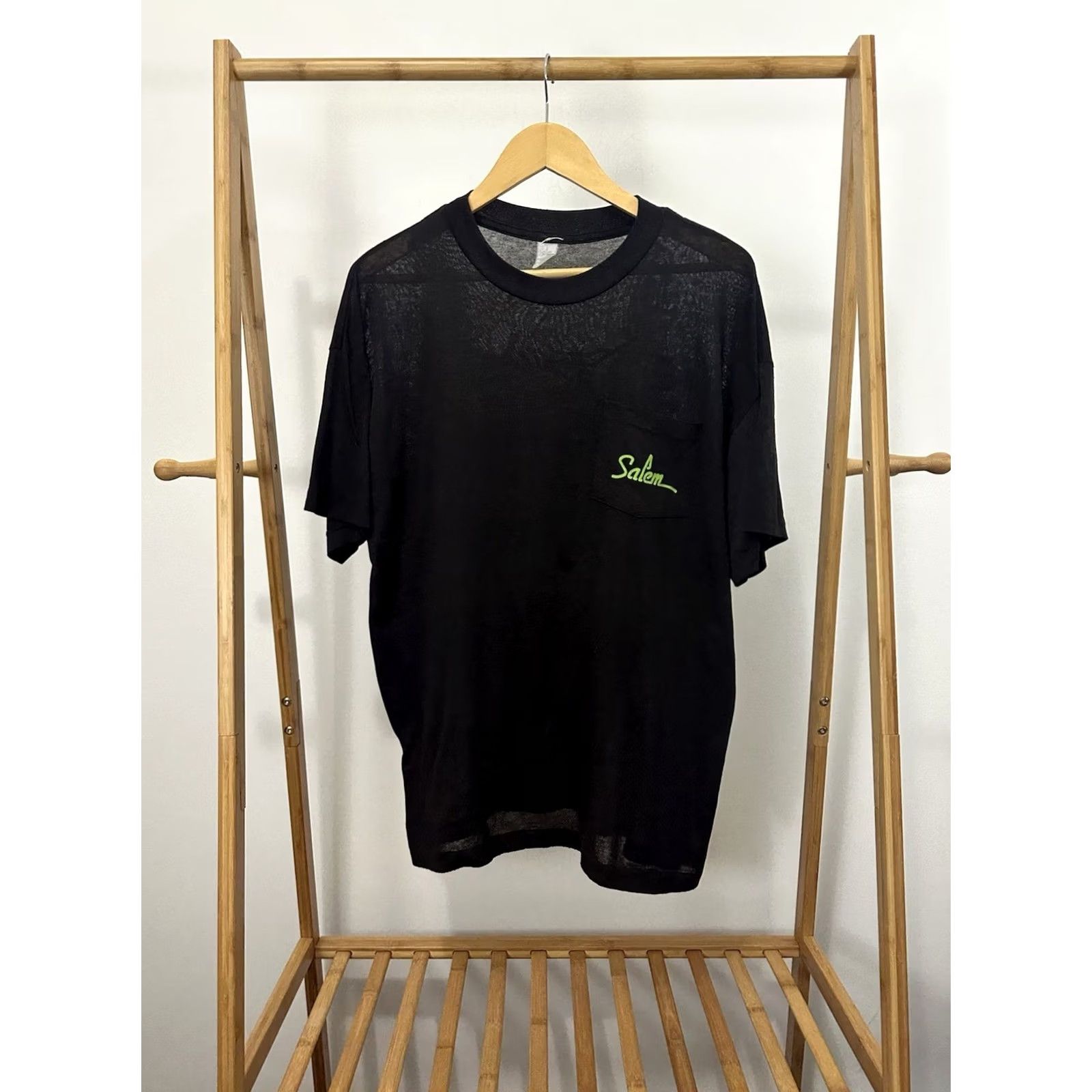 Vintage VTG 90s Salem Fresh Cigarette Super Paper Thin Burnout Worn T-Shirt Size XL Mens Black Shirt Size US XL / EU 56 / 4 - 2 Thumbnail