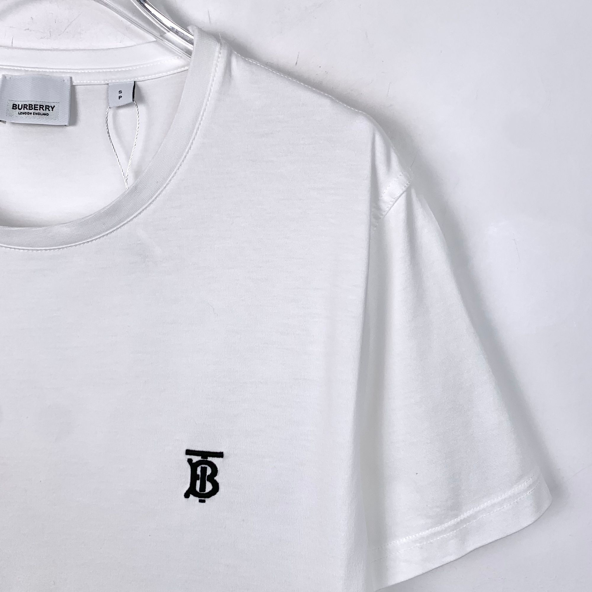 Burberry Burberry White Embroidered Logo Cotton T-Shirt Size S Size US S / EU 44-46 / 1 - 6 Thumbnail