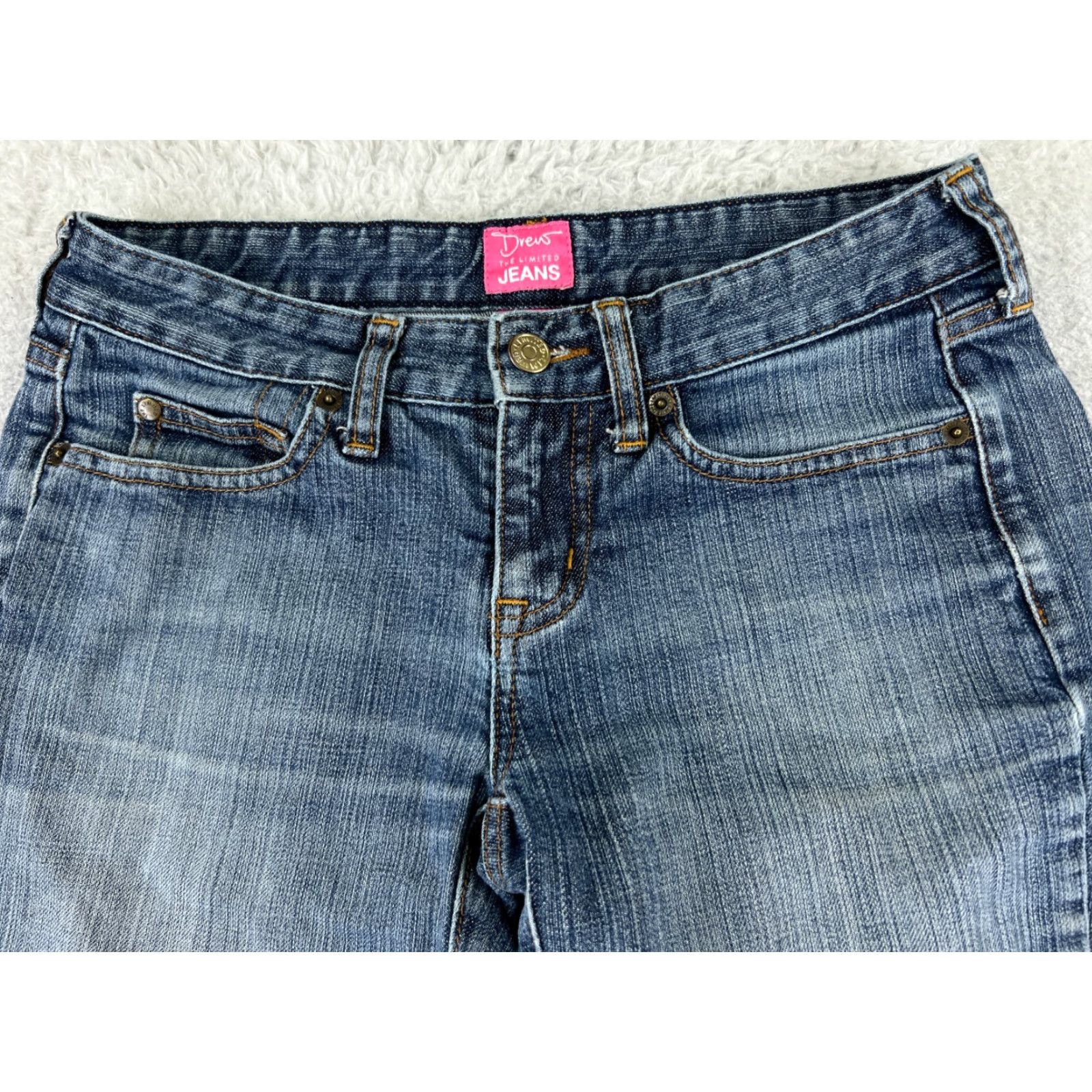 Vintage The Limited Jeans Women 2 Blue Denim Distressed Low Rise 26x30 Drew Cotton Size 26" / US 2 / IT 38 - 4 Thumbnail