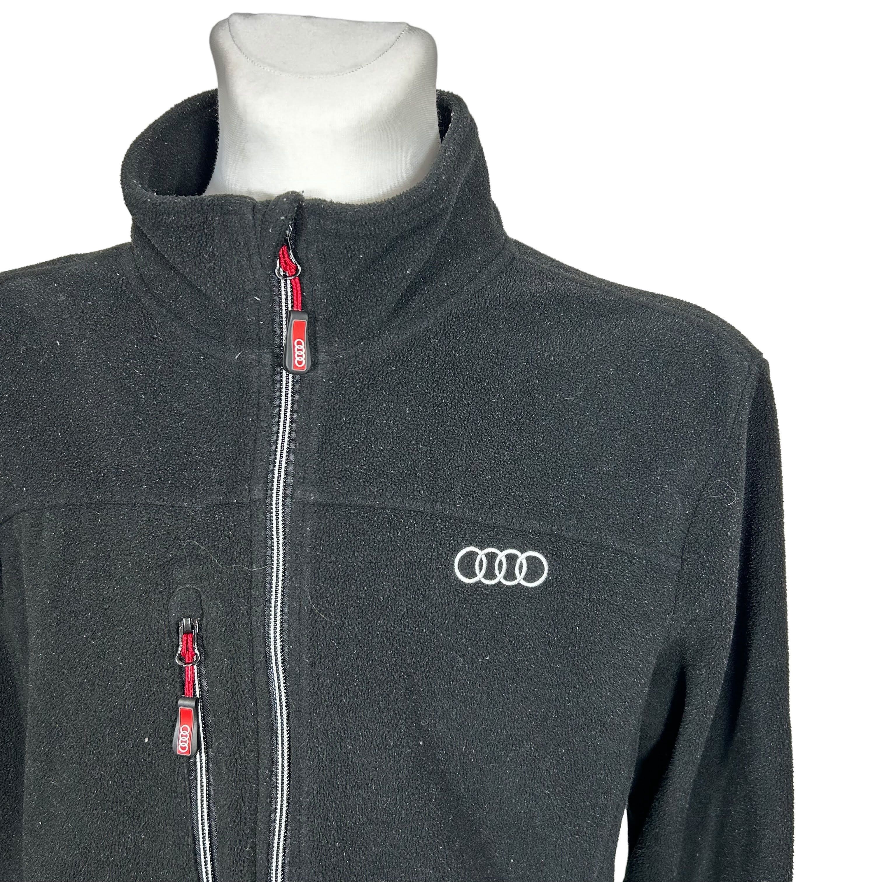 Audi × Vintage Audi Black Full Zip Fleece Jacket Sweatshirt Size Large Size US L / EU 52-54 / 3 - 3 Thumbnail