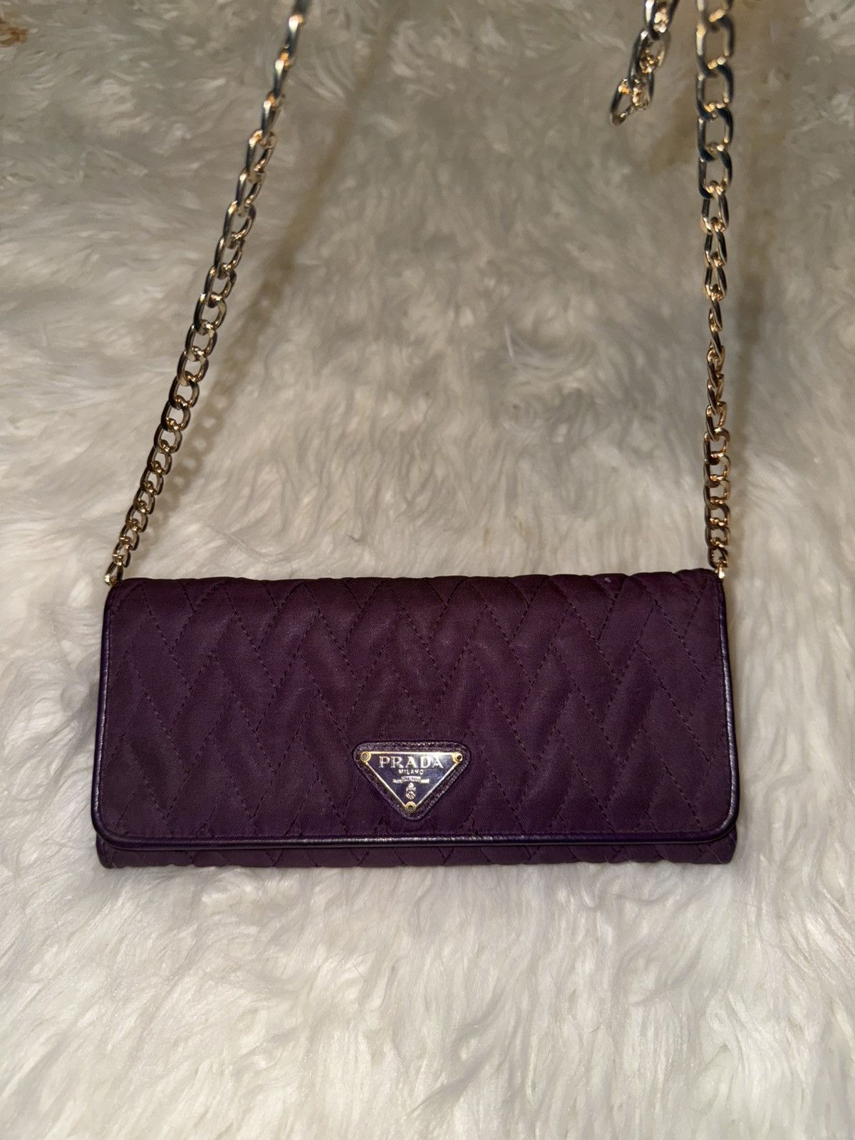 Prada Prada Purple Quilted Nylon Wallet Size ONE SIZE - 8 Thumbnail