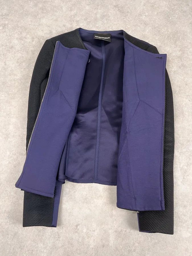 Emporio Armani SS2015 Emporio Armani Two Tone Blue & Black Asymmetrical Jacket Size M / US 6-8 / IT 42-44 - 8 Thumbnail
