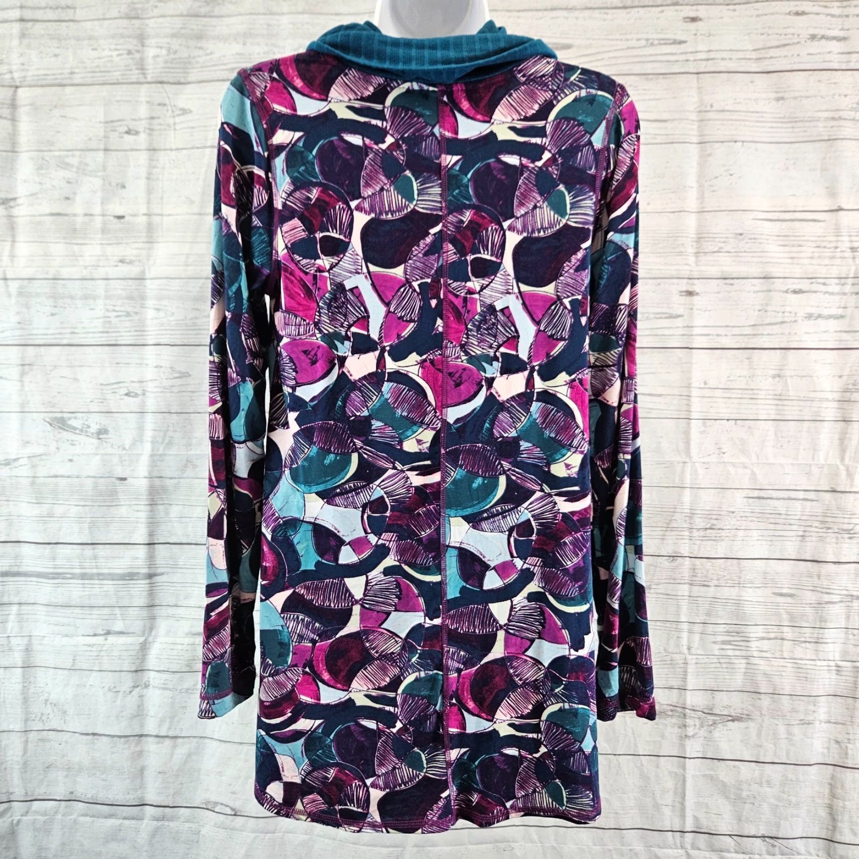Vintage LOGO Lori Goldstein Womens Blouse XS Purple Cowl Neck Long Sleeve Tunic Shirt Size XS / US 0-2 / IT 36-38 - 4 Thumbnail