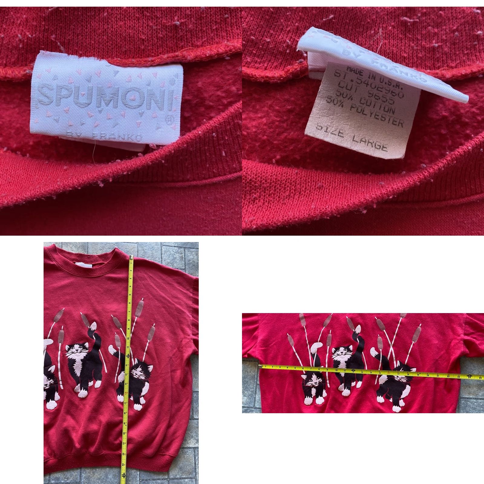 Vintage VINTAGE Spumoni By Franko Red Cat Pullover Sweatshirt L Men’s Red Cat USA Large Size US L / EU 52-54 / 3 - 8 Thumbnail