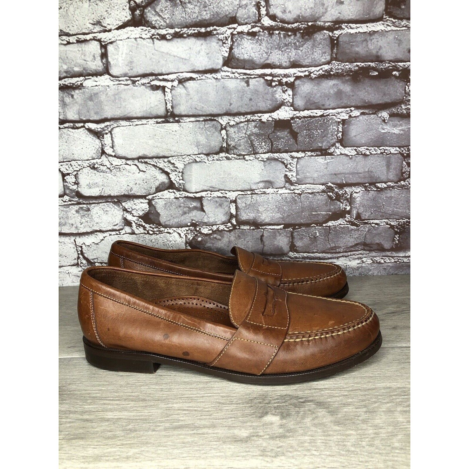 Cole Haan Cole Haan Brown Leather Slip On Penny Loafers Dress Shoes Me Size US 13 / EU 46 - 15 Thumbnail