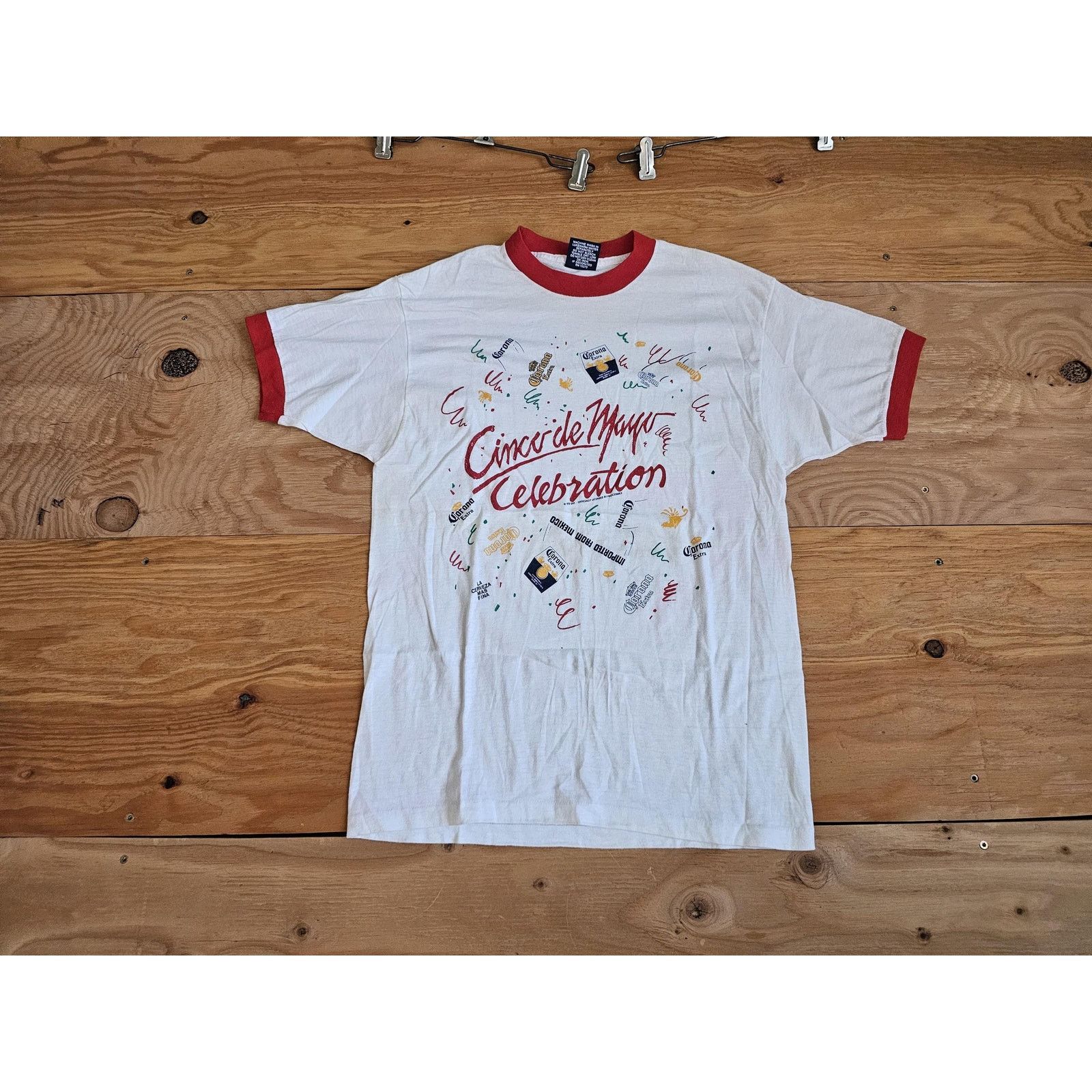 Other Cinco De Mayo Corona Extra Ringer Shirt Sneakers Sz M 1980s Size US M / EU 48-50 / 2 - 1 Thumbnail