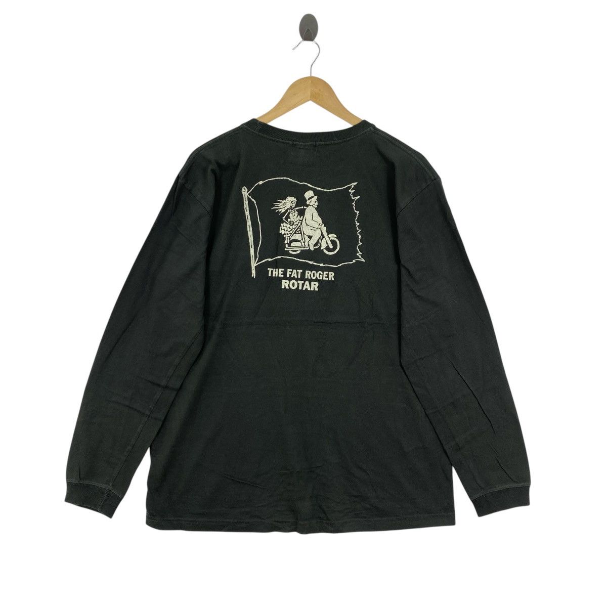 Japanese Brand Rotar Japan Fat Roger Skeleton Biker Long Sleeve Tee XL Size US XL / EU 56 / 4 - 2 Thumbnail