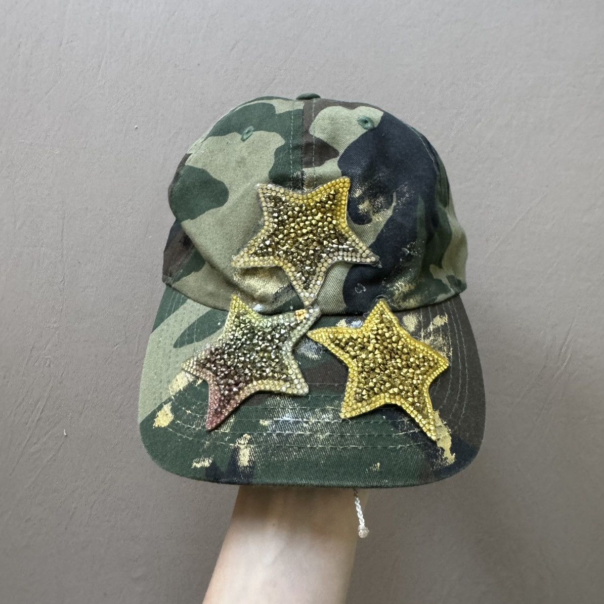 Other Grunge Y2K Rhinestone Star Patch Camo Baseball Cap Size ONE SIZE - 1 Thumbnail