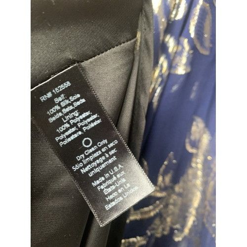Anthropologie Anthropology DELFI Collective Navy and Silver Print Gown Lon Size L / US 10 / IT 46 - 7 Thumbnail