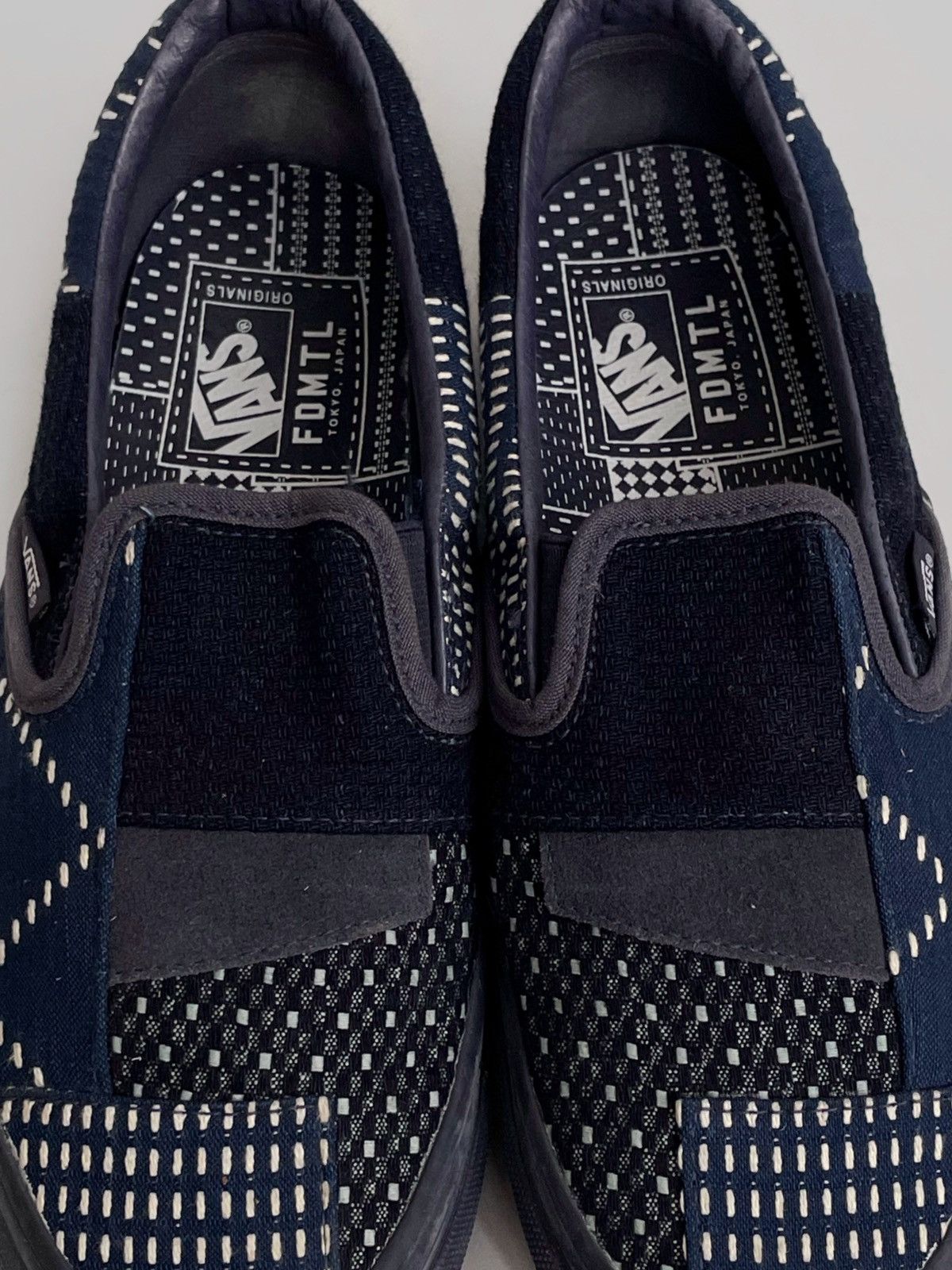 FDMTL × Japanese Brand × Vans Vans FDMTL Sashiko denim Slip one Japanese style Size US 7 / EU 40 - 6 Thumbnail