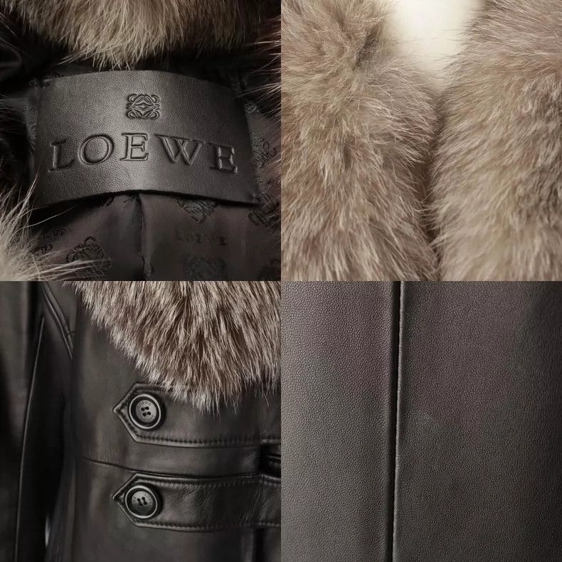 Loro Piana LORO PIANA Black sheepskin fur fox fur collar coat Size L / US 10 / IT 46 - 5 Thumbnail
