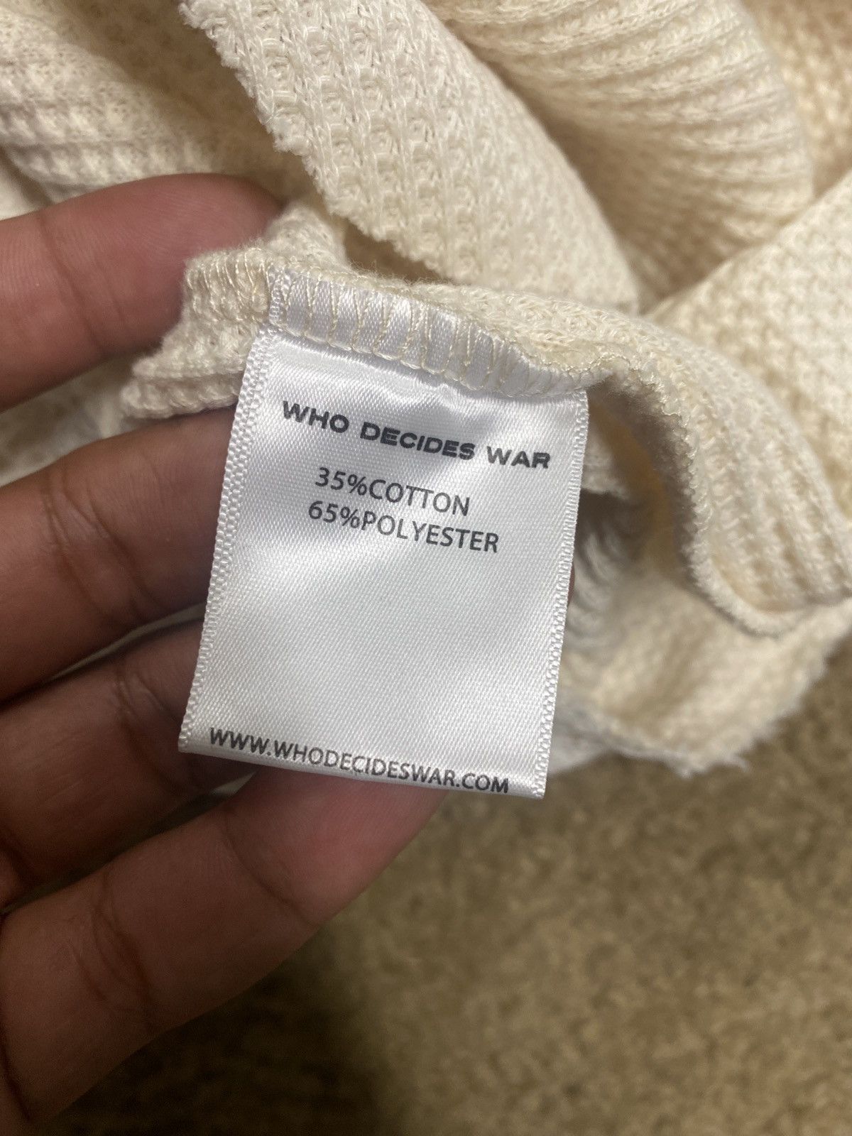 Who Decides War Who Decides War- Beige Melted Thermal Hooded Sweater Size US M / EU 48-50 / 2 - 4 Thumbnail