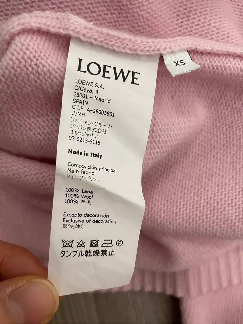 Loewe loewe Pink cherry blossom embroidered small logo wool sweat Size US XS / EU 42 / 0 - 6 Thumbnail