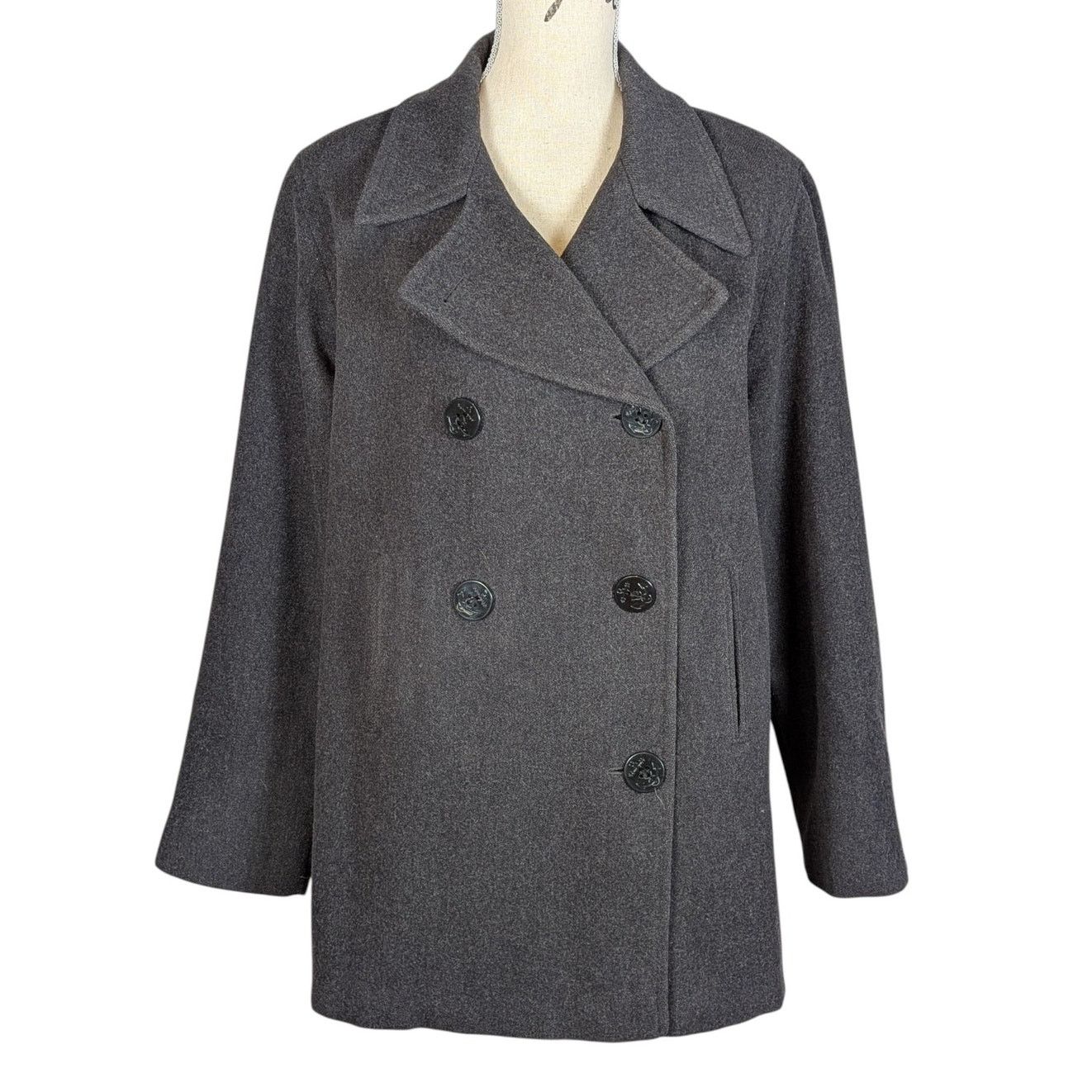 Other J. Percy Double Breasted Peacoat Gray Size 10 Size L / US 10 / IT 46 - 1 Thumbnail