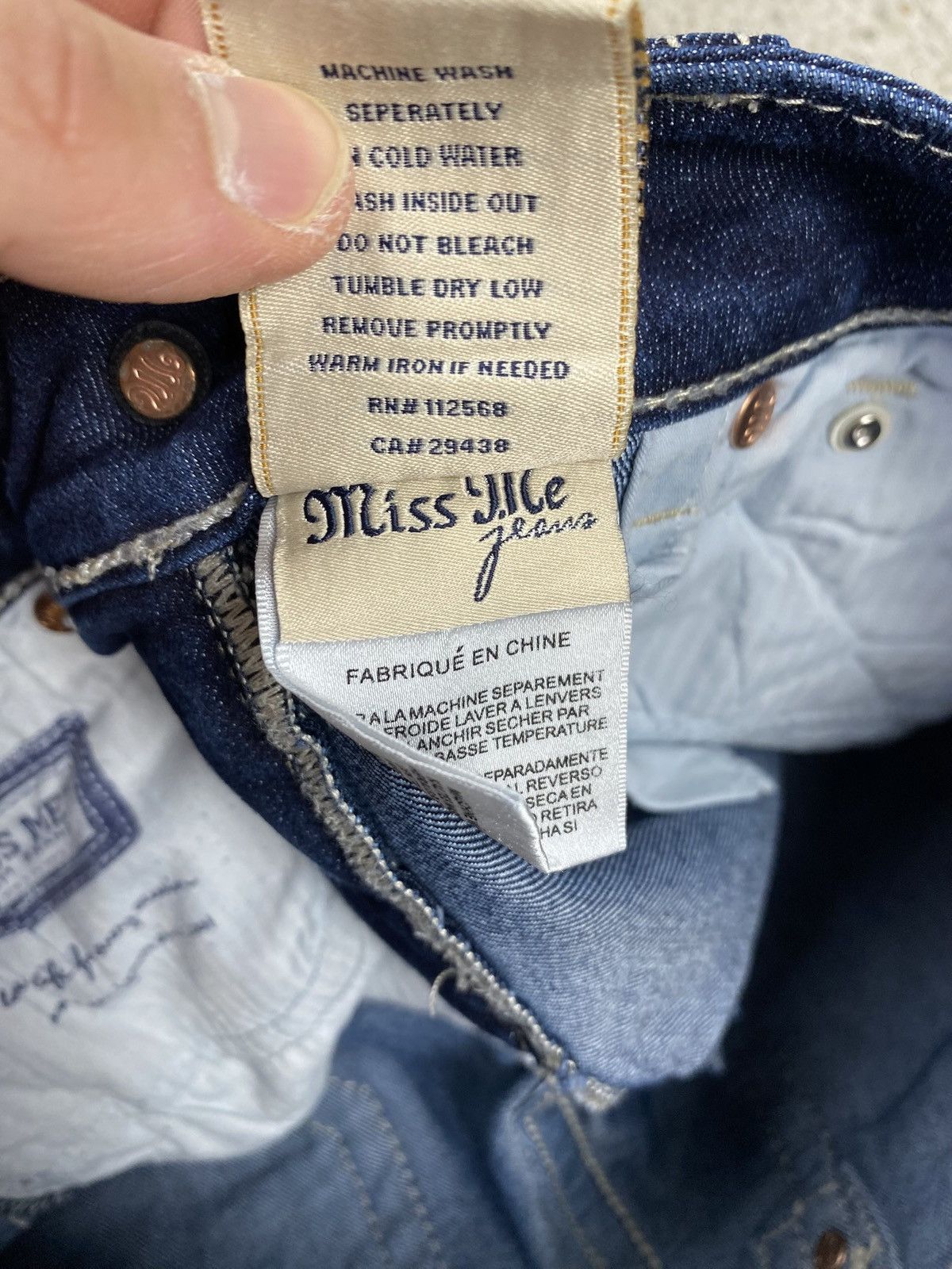 Miss Me Miss me y2k skinny jeans vintage washed navy Size 26" / US 2 / IT 38 - 11 Thumbnail