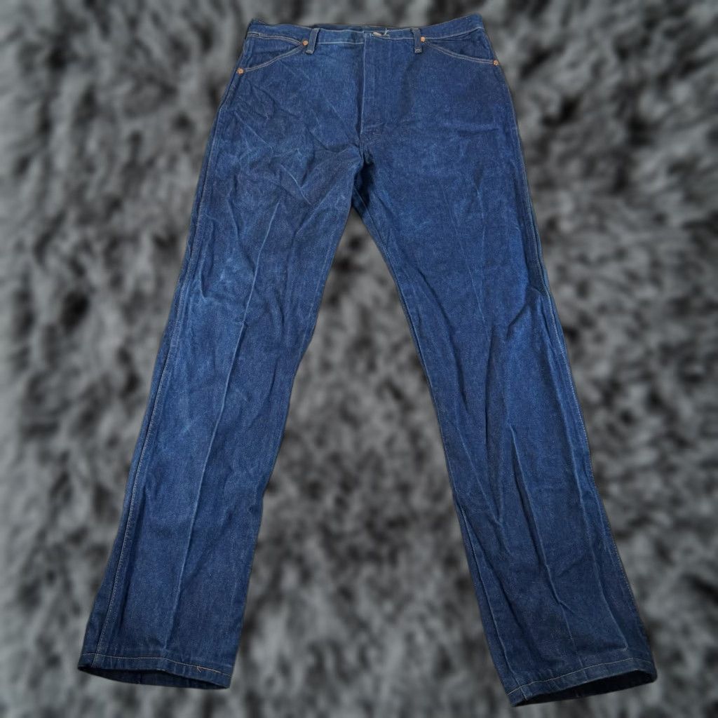 Wrangler VINTAGE Wrangler 36X35 Jeans Denim Blue Mens Regular Wide Straight Cowboy Western Workwear 90s 13MWZ Rodeo Cowboy Cut Pockets 90s Theme Size US 36 / EU 52 - 1 Thumbnail