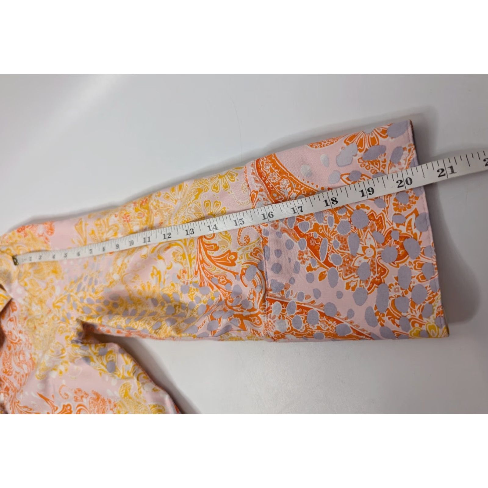 Vintage Chico’s Blouse Shirt Womens 2 Paisley No Iron Chic Stretch Button 3/4 Sleeve Collared Orange Cotton Spandex Size XS / US 0-2 / IT 36-38 - 7 Thumbnail