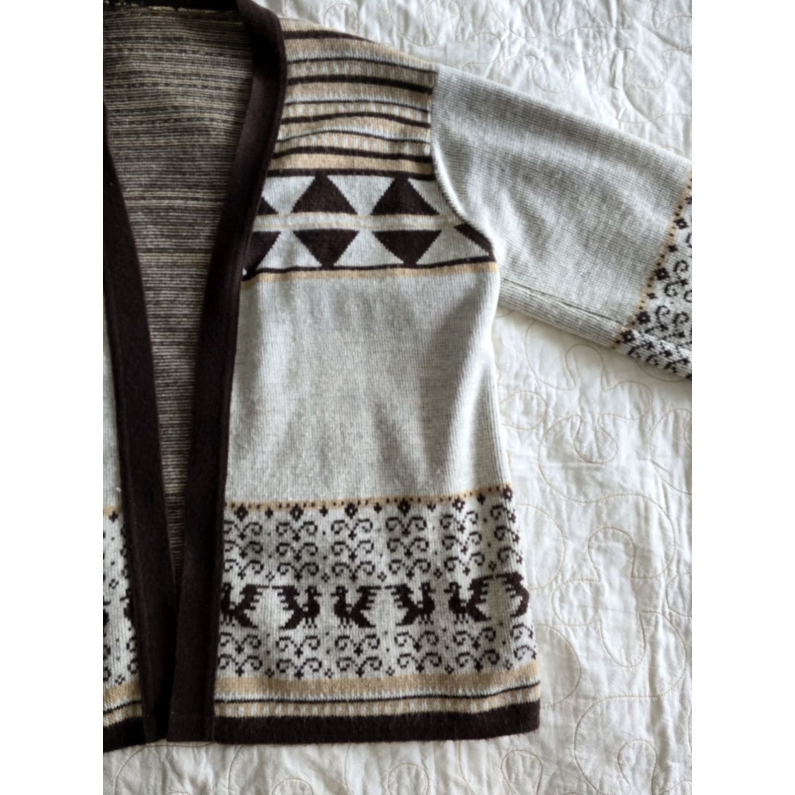 Vintage VINTAGE Eagle Sweater Cardigan Womens Large XL Brown Acrylic 1970s Boho Hippie Hippy Womens Size L / US 10 / IT 46 - 6 Thumbnail
