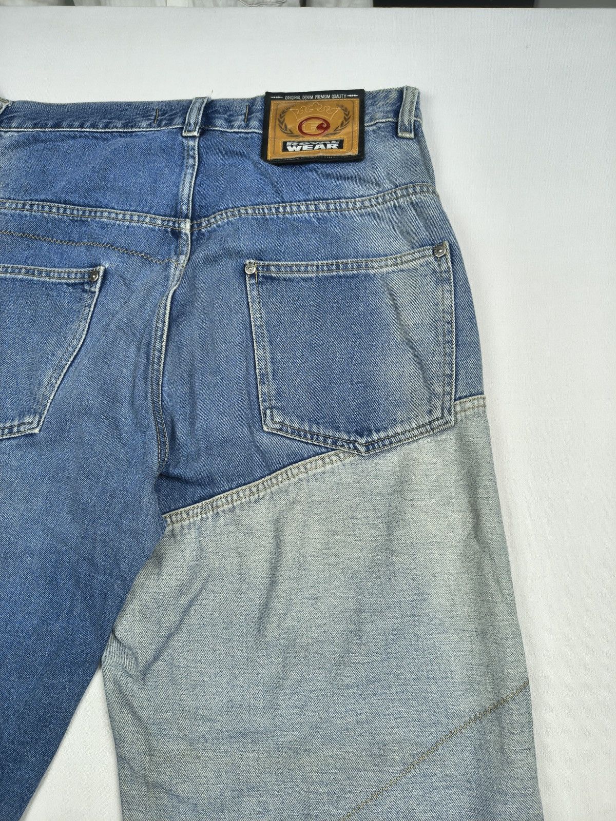 Southpole Royal Wear Patchwork Jeans Crown Logo Y2K Baggy (058) Size US 34 / EU 50 - 13 Thumbnail